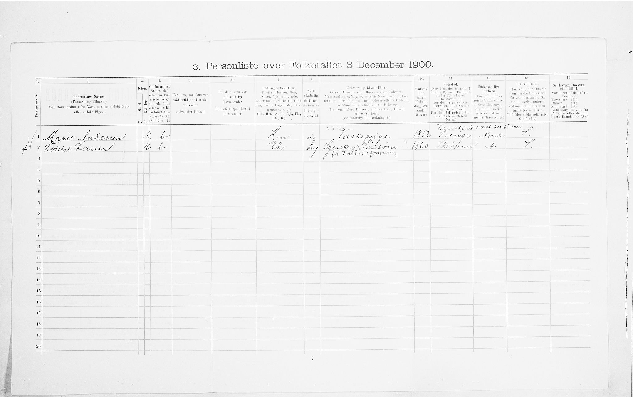 SAO, 1900 census for Kristiania, 1900, p. 99601