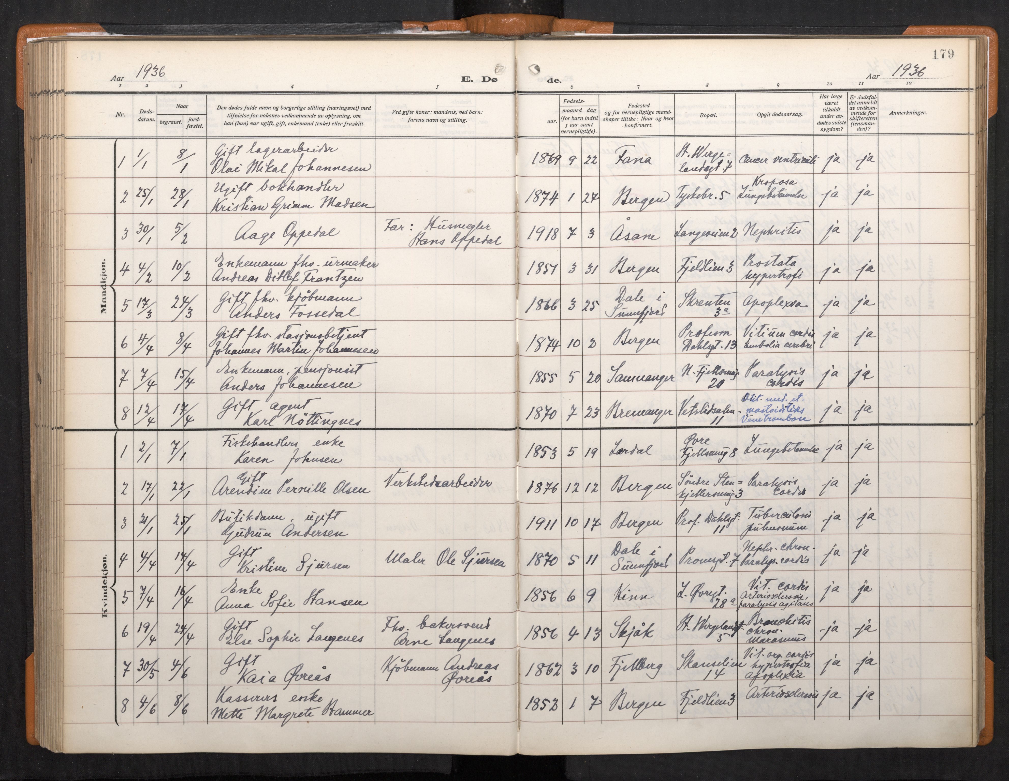 Korskirken sokneprestembete, AV/SAB-A-76101/H/Haa/L0048: Parish register (official) no. E 6, 1910-1960, p. 178b-179a