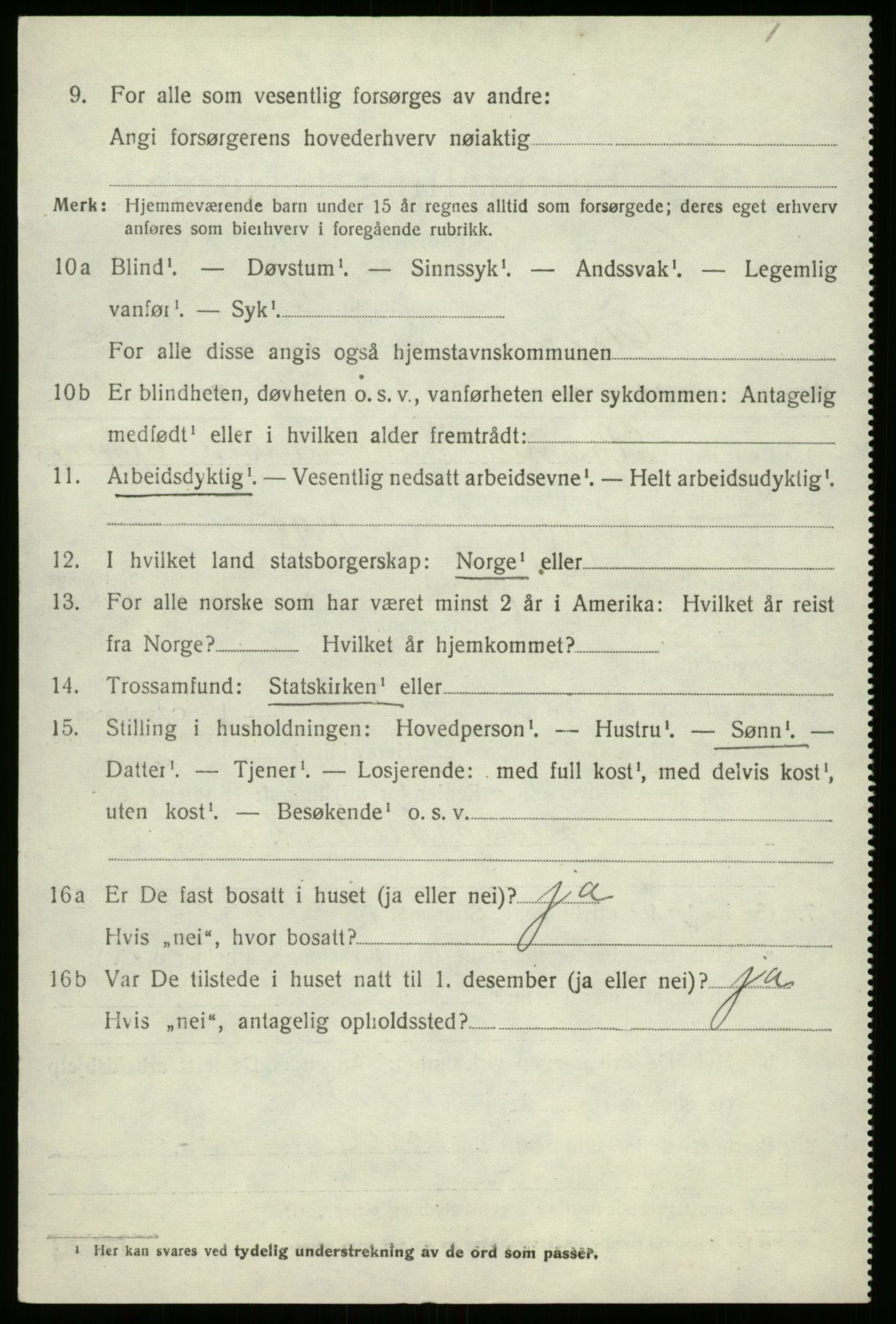 SAB, 1920 census for Gloppen, 1920, p. 4383