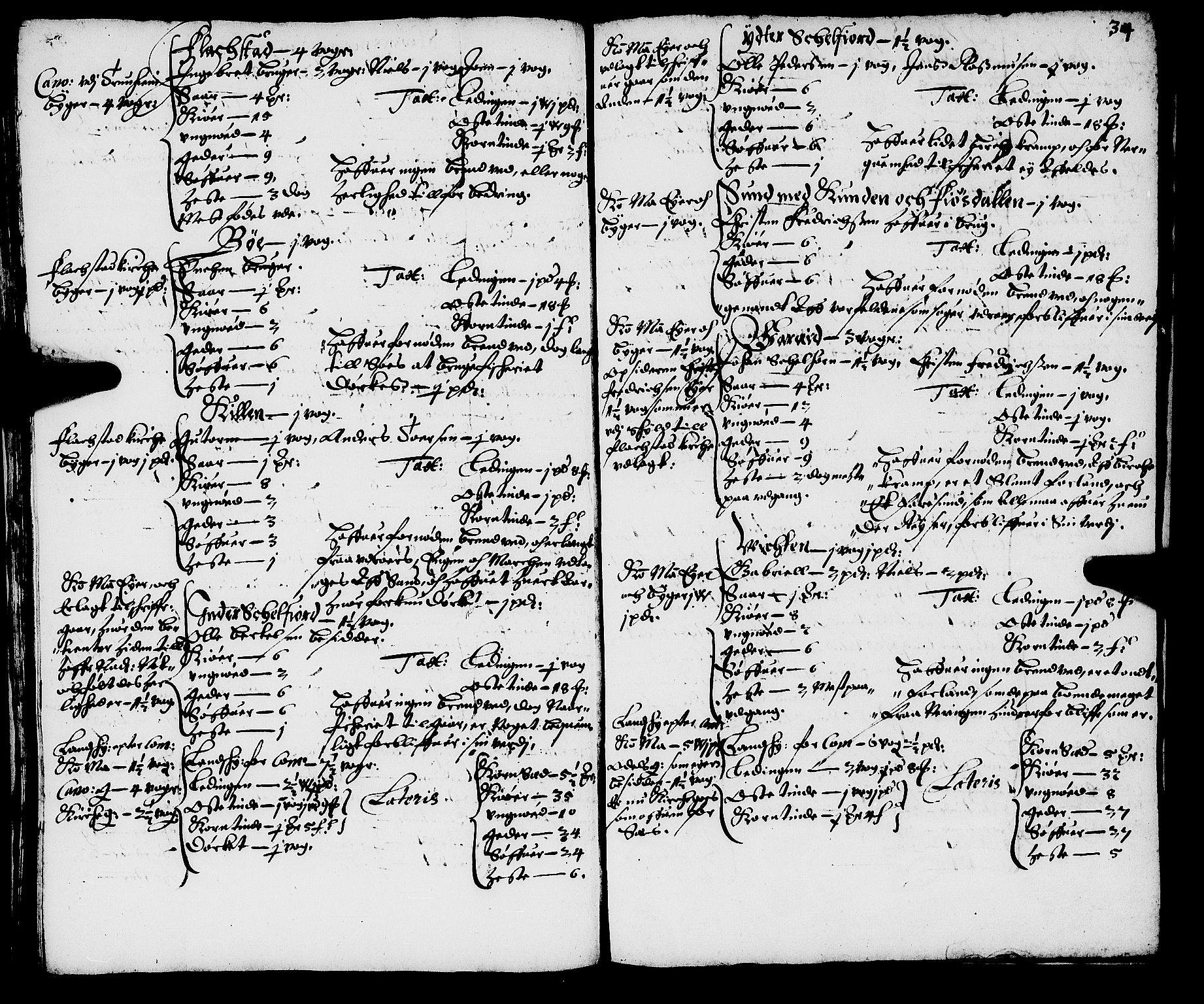 Rentekammeret inntil 1814, Realistisk ordnet avdeling, RA/EA-4070/N/Nb/Nba/L0057: Lofoten fogderi, 1667, p. 33b-34a
