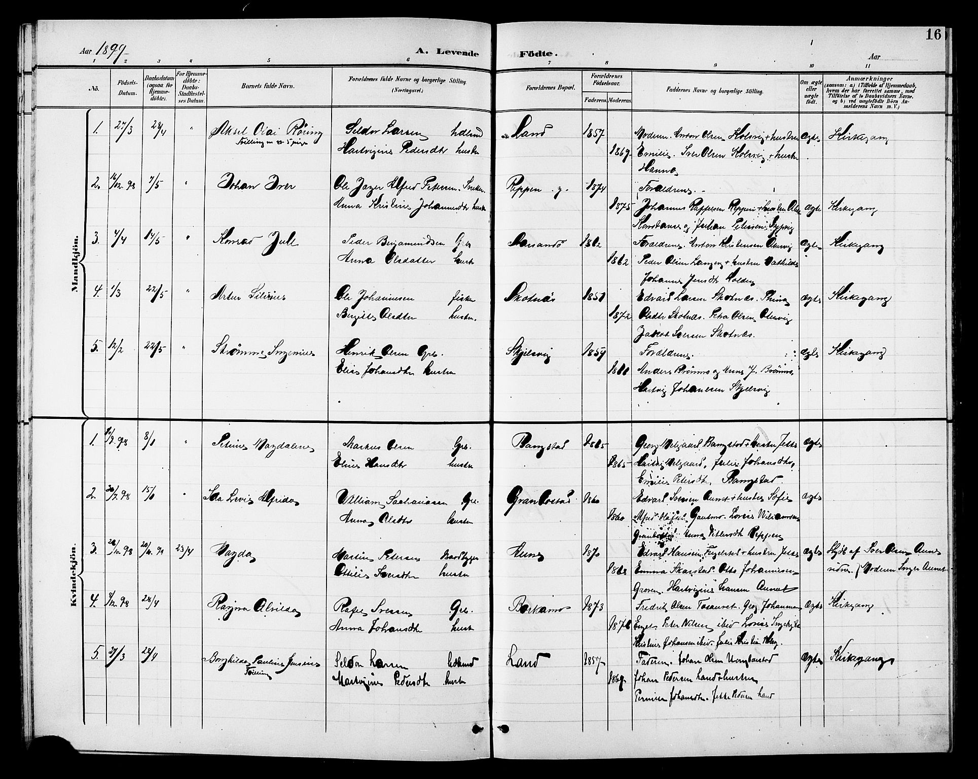 Ministerialprotokoller, klokkerbøker og fødselsregistre - Nordland, SAT/A-1459/810/L0161: Parish register (copy) no. 810C04, 1897-1910, p. 16