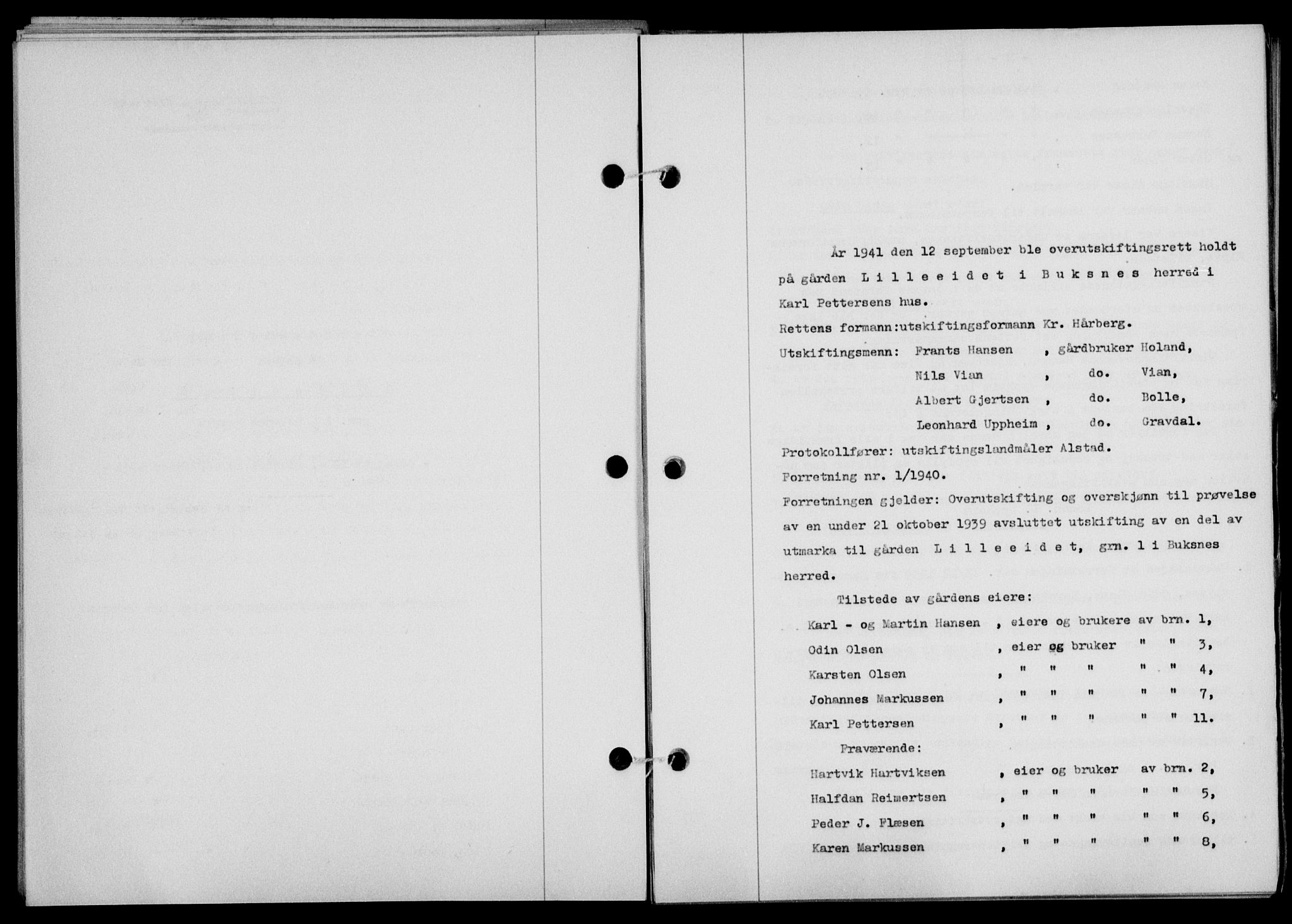 Lofoten sorenskriveri, SAT/A-0017/1/2/2C/L0009a: Mortgage book no. 9a, 1941-1942, Diary no: : 2264/1941