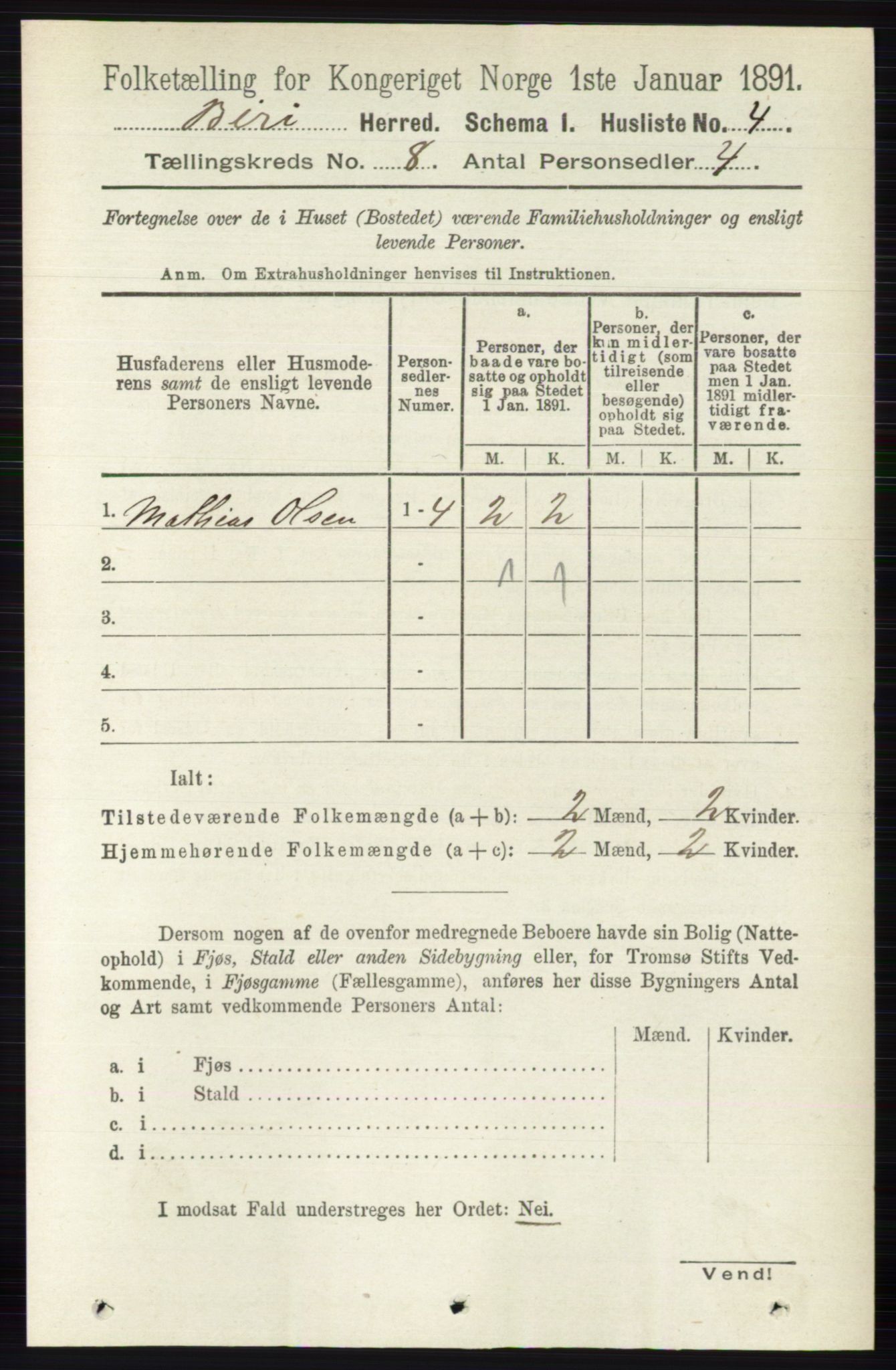 RA, 1891 census for 0525 Biri, 1891, p. 2840