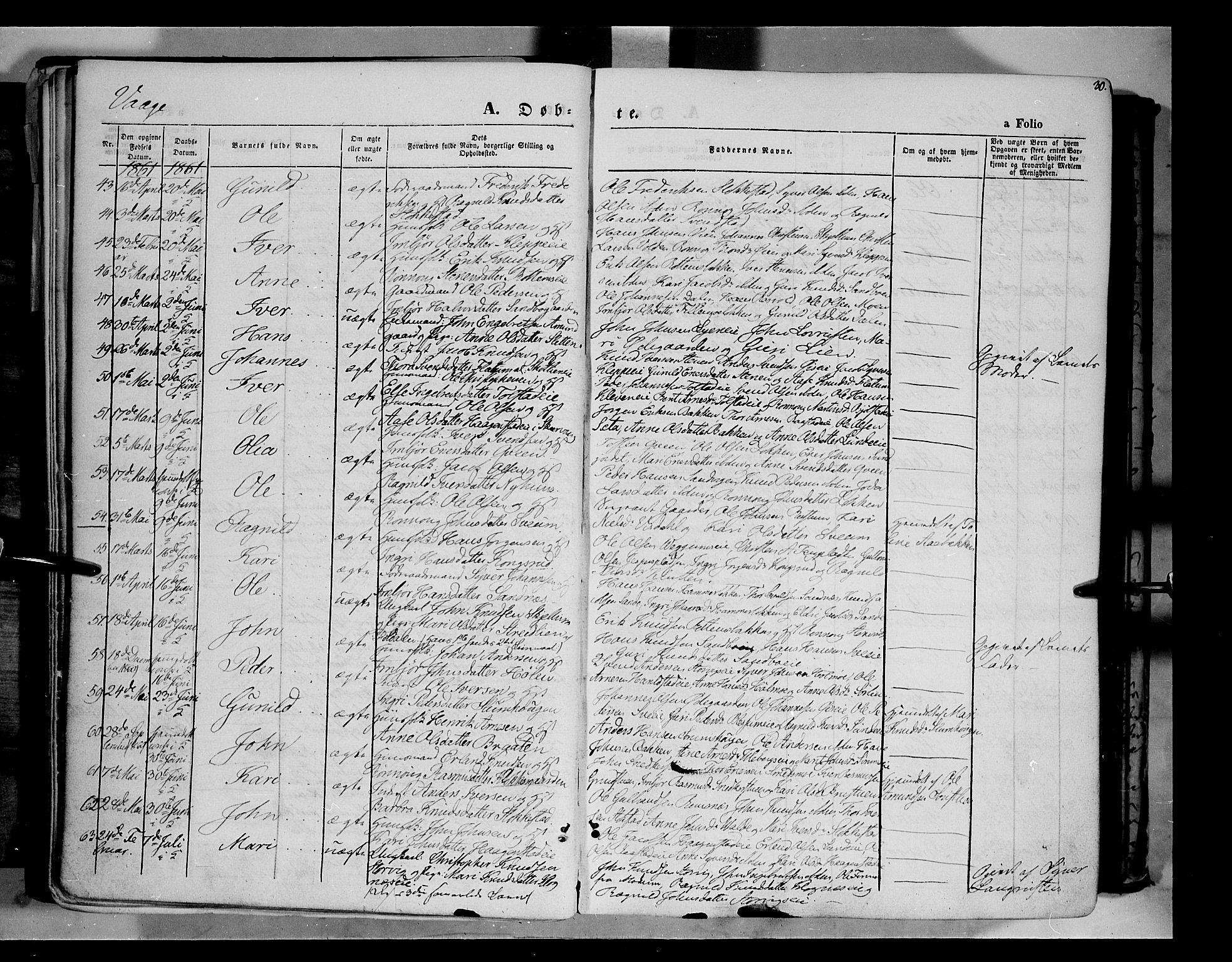 Vågå prestekontor, AV/SAH-PREST-076/H/Ha/Haa/L0006: Parish register (official) no. 6 /1, 1856-1872, p. 30