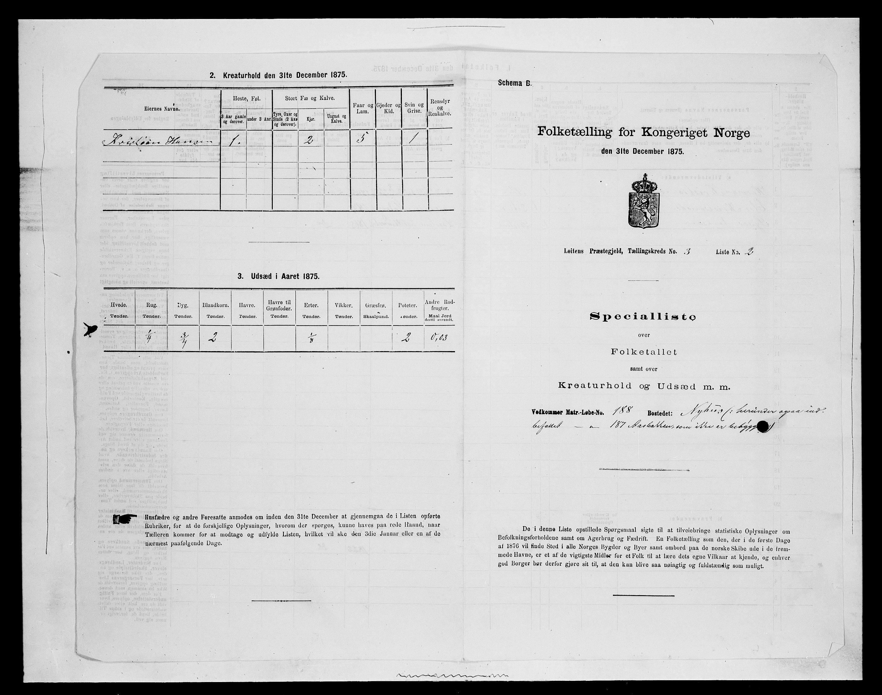 SAH, 1875 census for 0415P Løten, 1875, p. 646