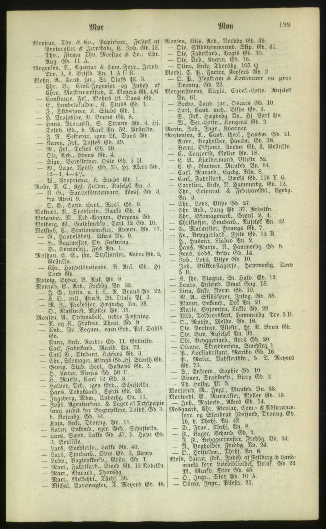 Kristiania/Oslo adressebok, PUBL/-, 1880, p. 199