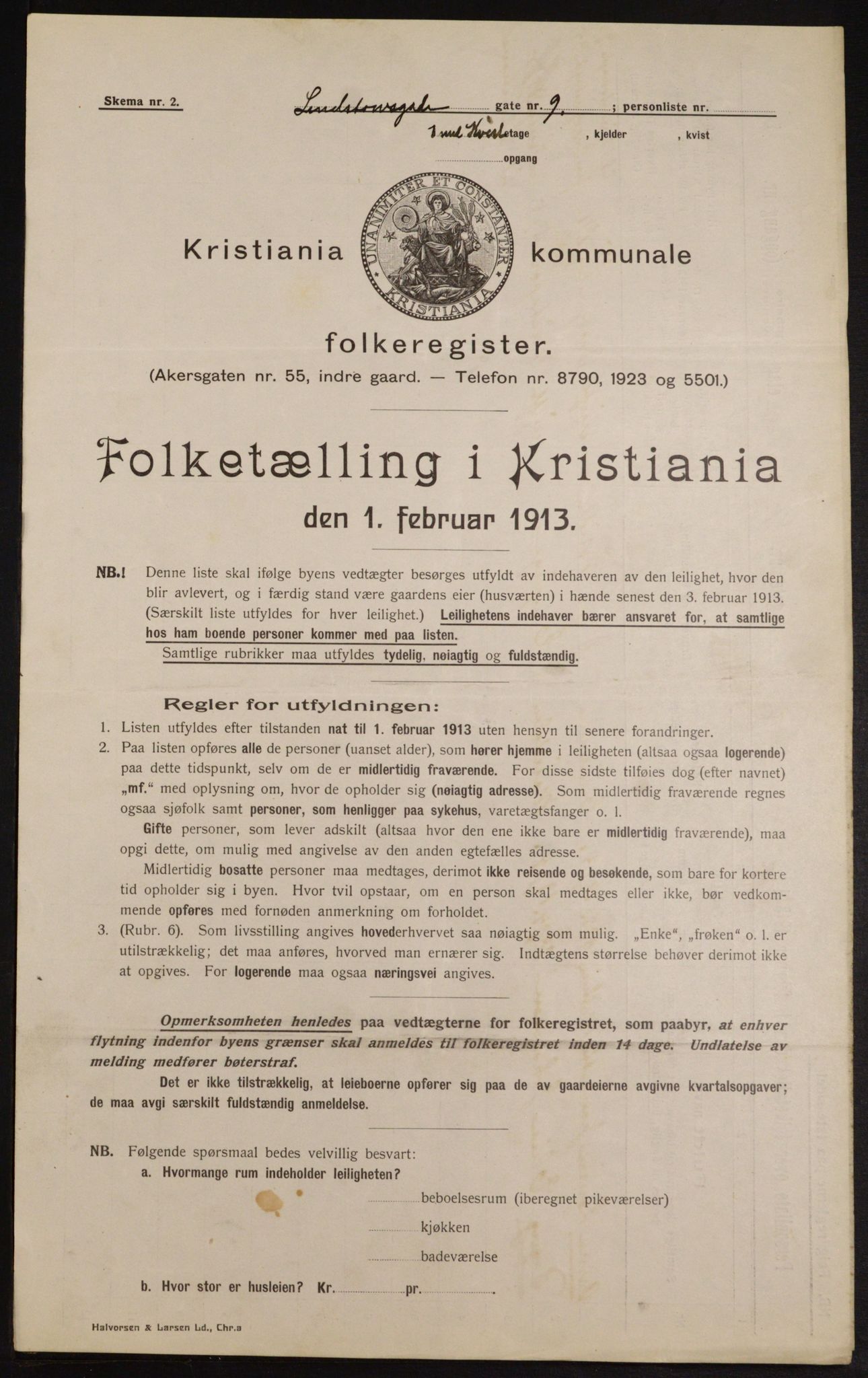 OBA, Municipal Census 1913 for Kristiania, 1913, p. 57548