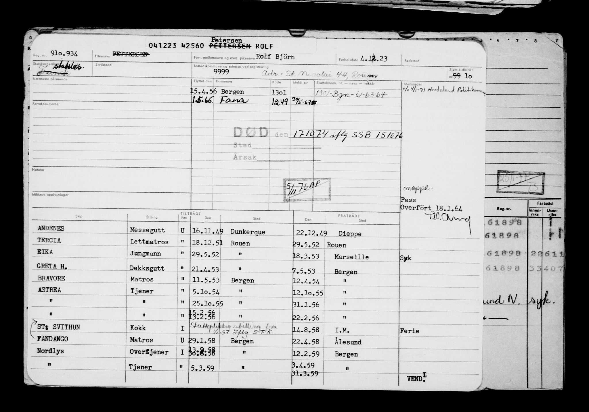 Direktoratet for sjømenn, AV/RA-S-3545/G/Gb/L0225: Hovedkort, 1923, p. 456