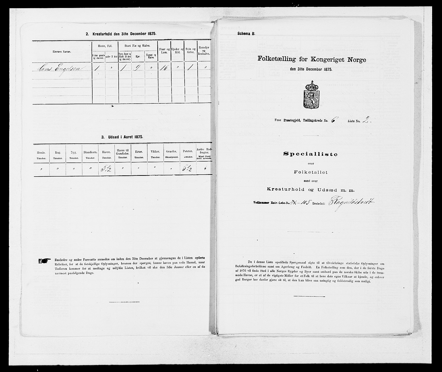 SAB, 1875 census for 1241P Fusa, 1875, p. 395