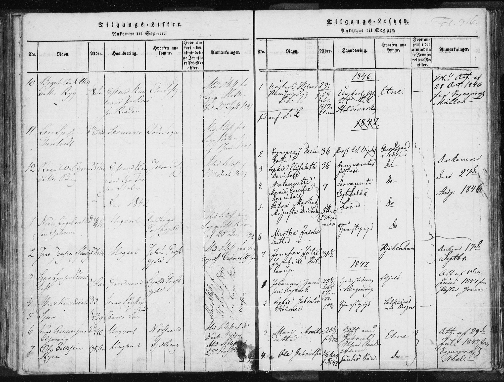 Vikedal sokneprestkontor, AV/SAST-A-101840/01/IV: Parish register (official) no. A 3, 1817-1850, p. 316