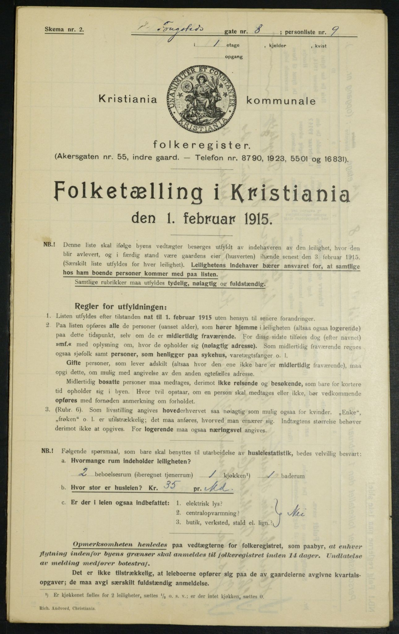 OBA, Municipal Census 1915 for Kristiania, 1915, p. 24837