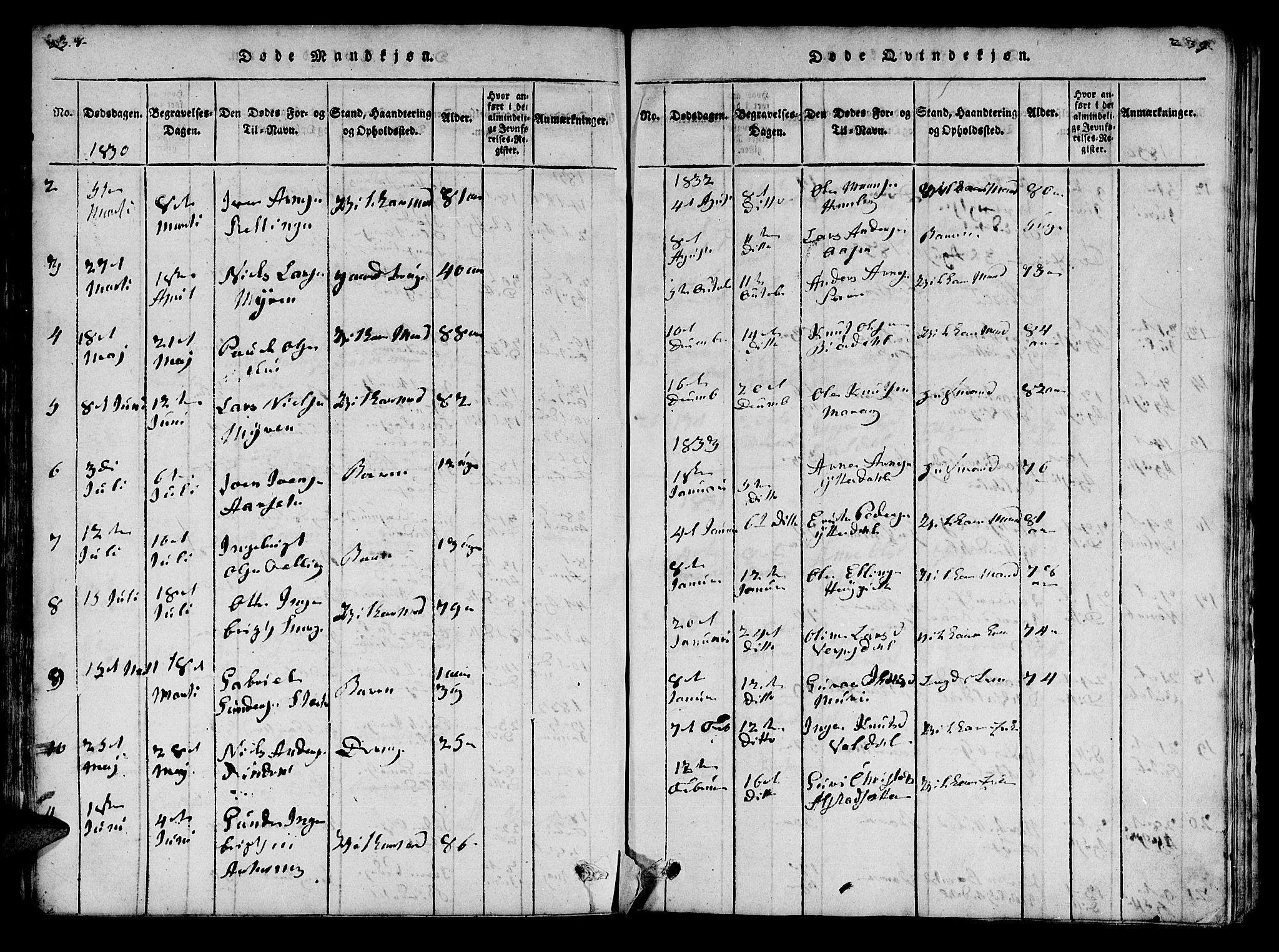 Ministerialprotokoller, klokkerbøker og fødselsregistre - Møre og Romsdal, SAT/A-1454/519/L0246: Parish register (official) no. 519A05, 1817-1834, p. 238-239