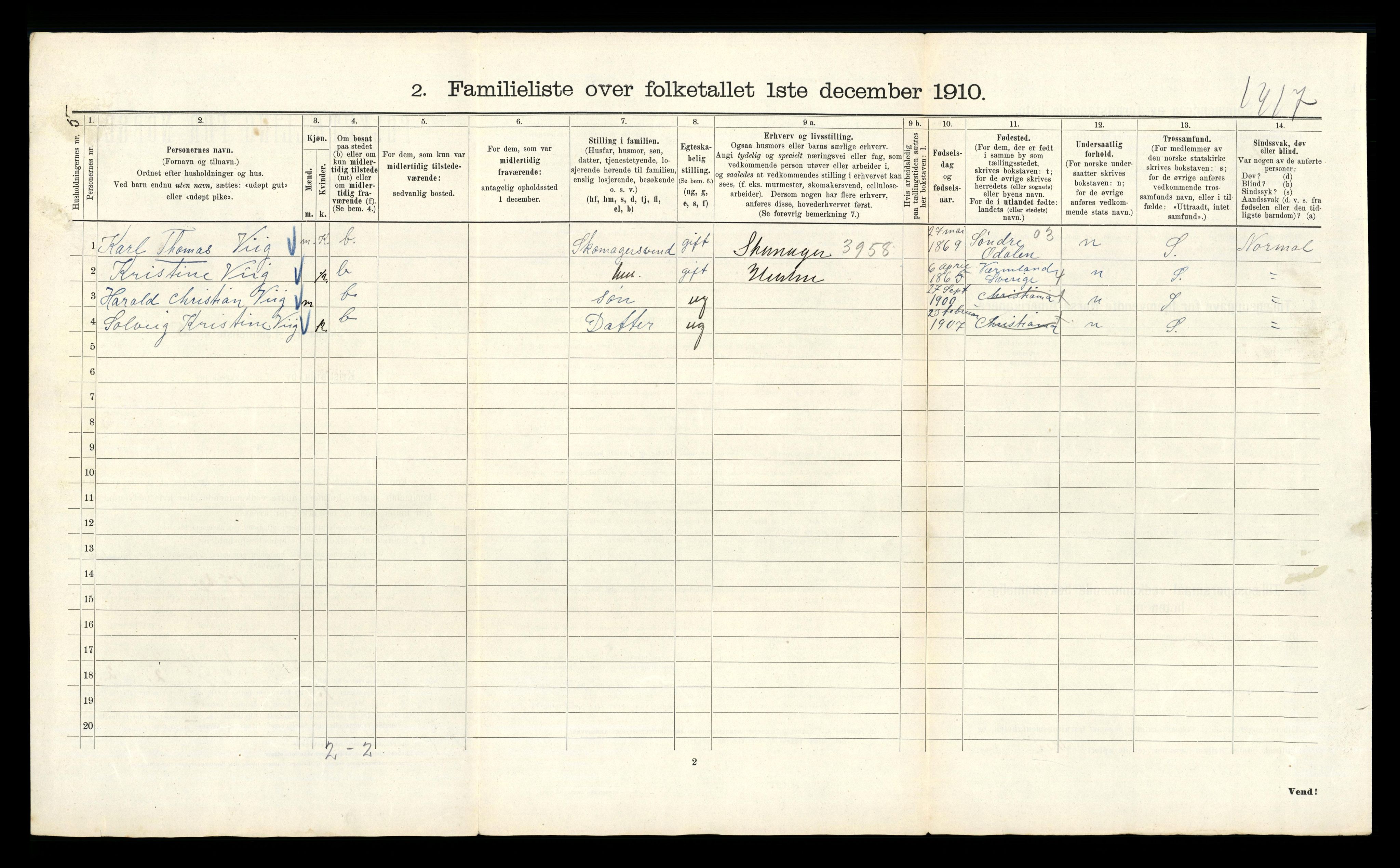 RA, 1910 census for Kristiania, 1910, p. 119088