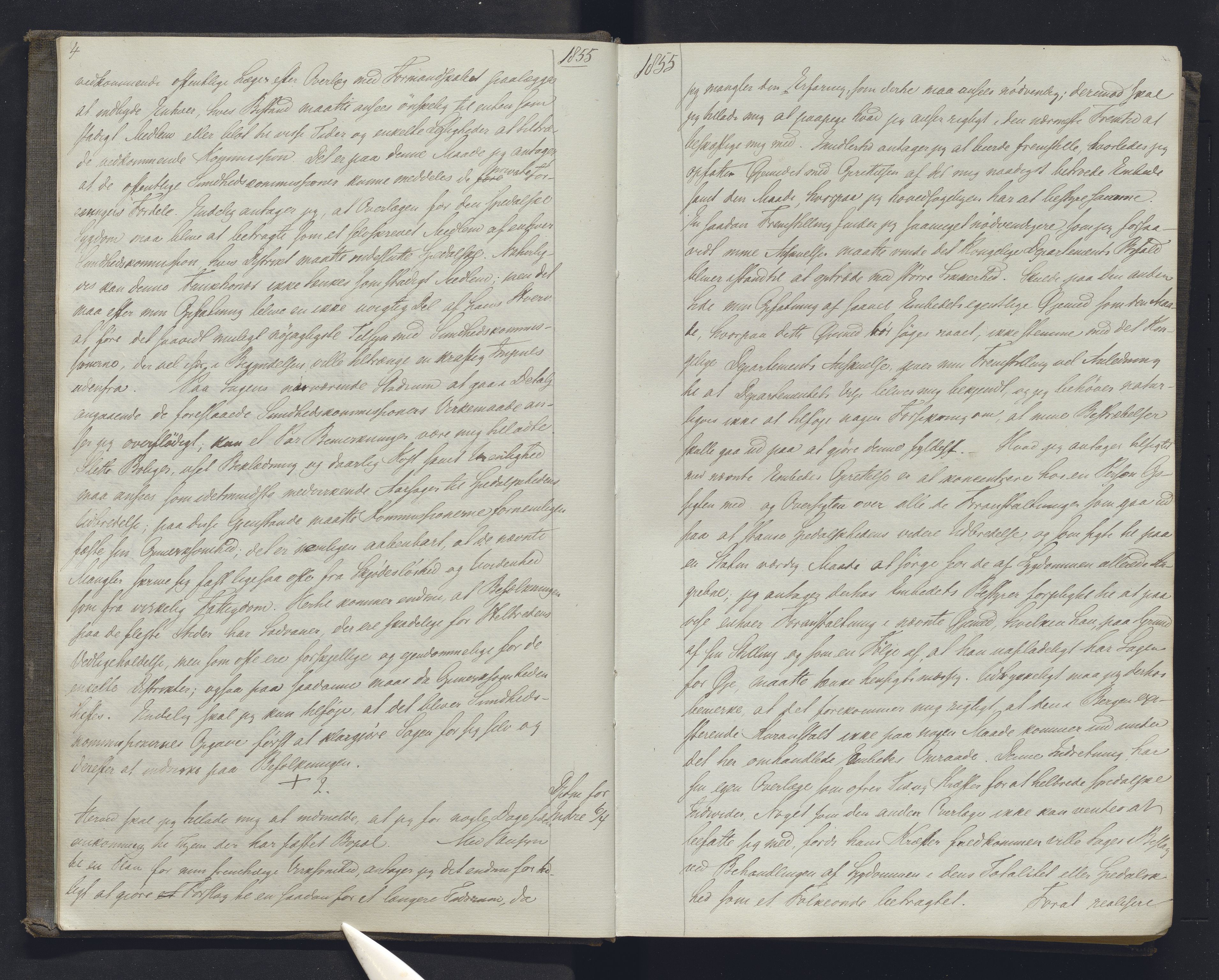 Lepraarkiver - Overlegen for den spedalske sykdom, AV/SAB-A-61001/B.b/L0001: Kopibok, 1854-1858, p. 4-5