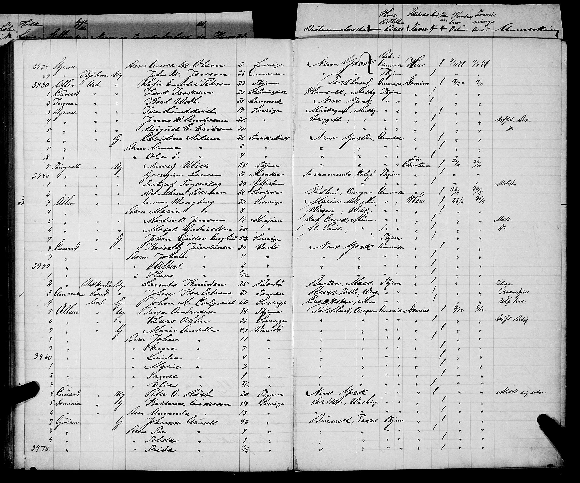 Trondheim politikammer, AV/SAT-A-1887/1/32/L0008: Emigrantprotokoll VIII, 1888-1892