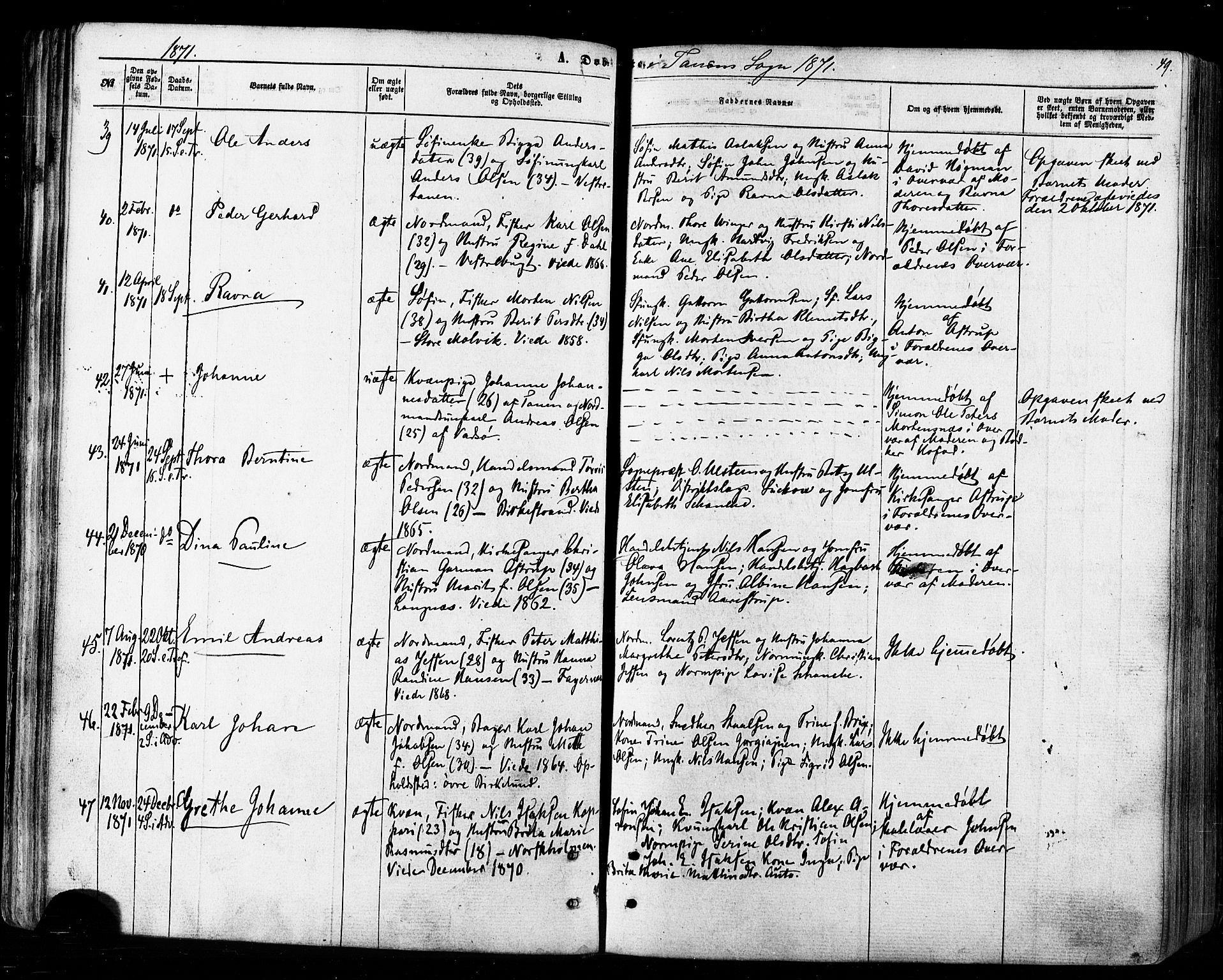 Tana sokneprestkontor, SATØ/S-1334/H/Ha/L0002kirke: Parish register (official) no. 2 /1, 1861-1877, p. 49