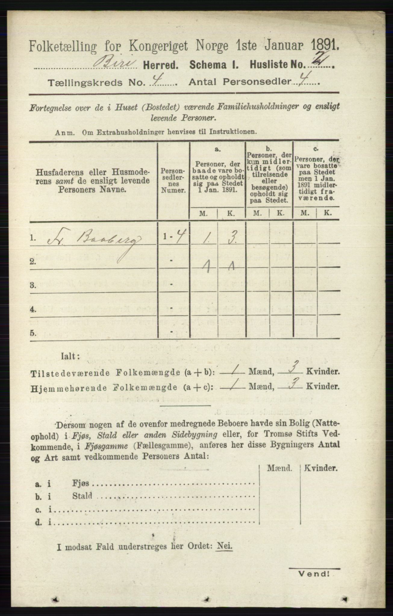 RA, 1891 census for 0525 Biri, 1891, p. 1329