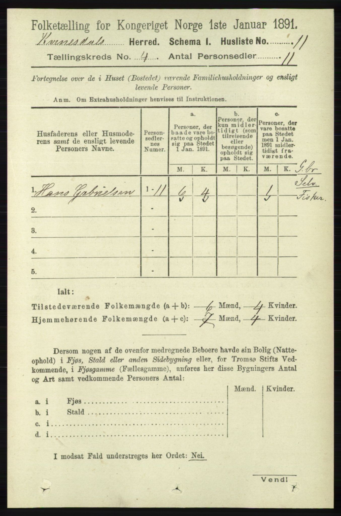 RA, 1891 census for 1037 Kvinesdal, 1891, p. 1404