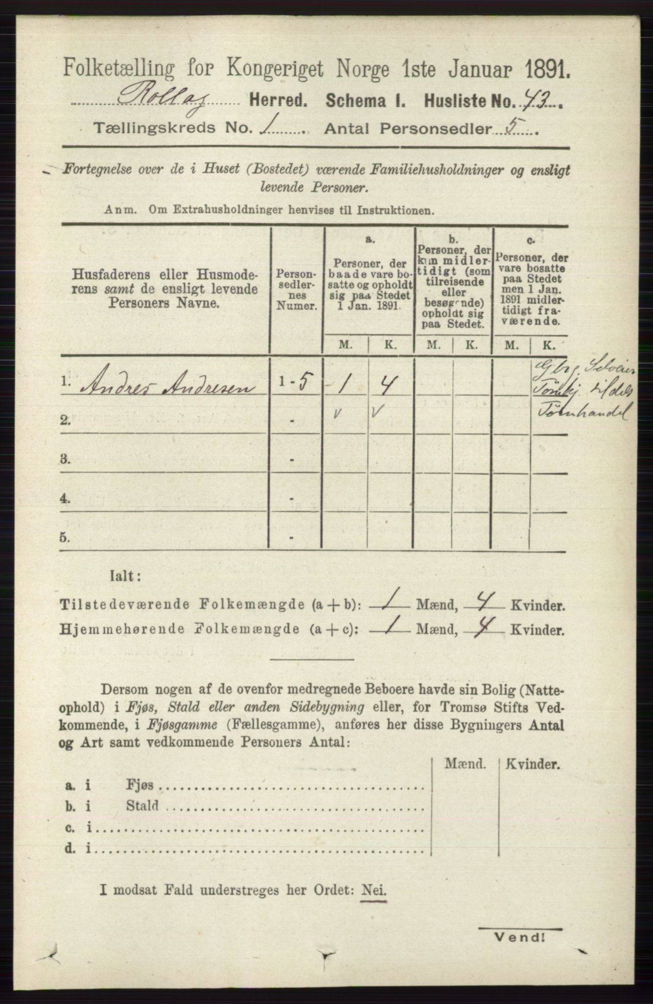 RA, 1891 census for 0632 Rollag, 1891, p. 59