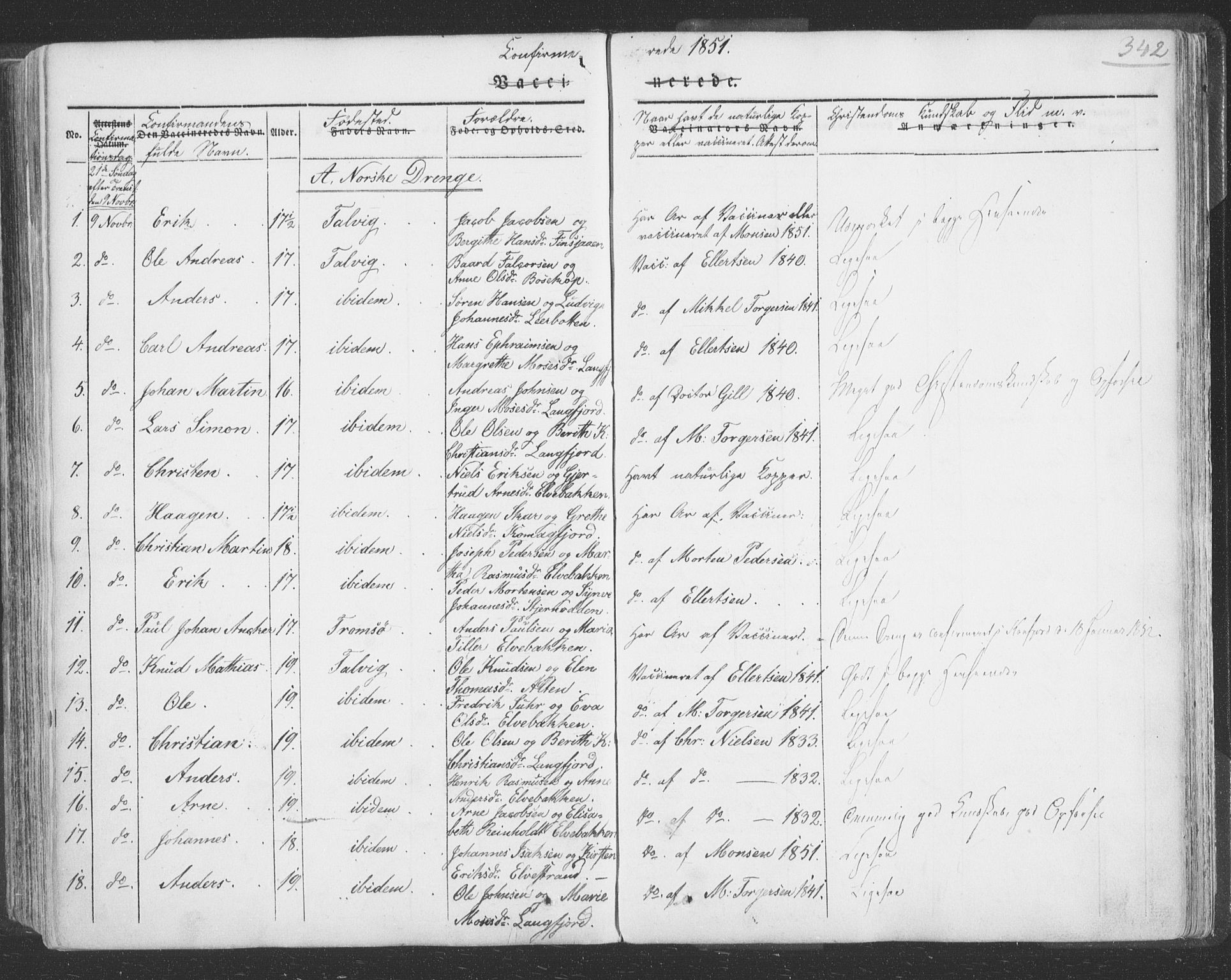 Talvik sokneprestkontor, SATØ/S-1337/H/Ha/L0009kirke: Parish register (official) no. 9, 1837-1852, p. 342