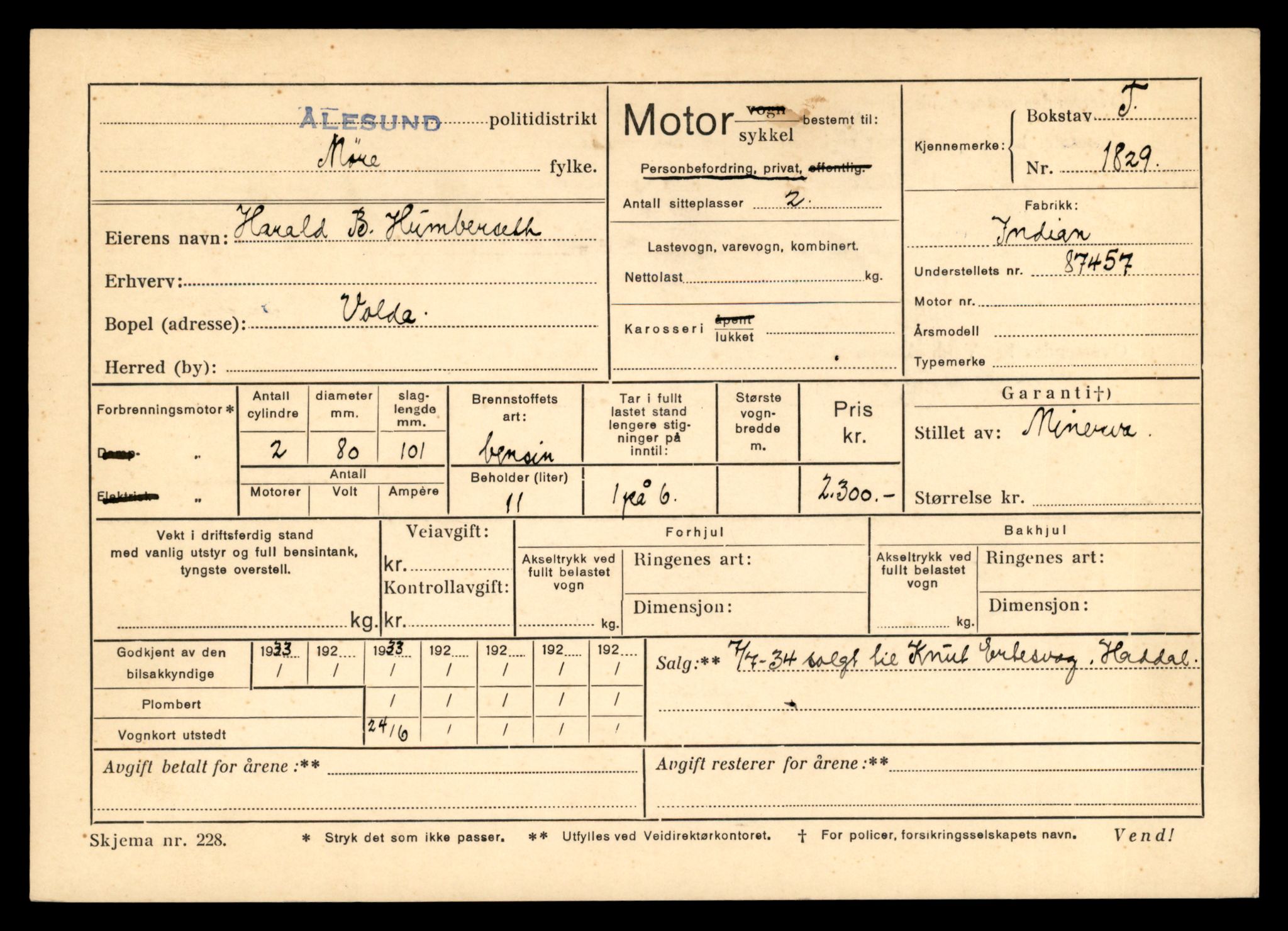 Møre og Romsdal vegkontor - Ålesund trafikkstasjon, AV/SAT-A-4099/F/Fe/L0015: Registreringskort for kjøretøy T 1700 - T 1850, 1927-1998, p. 2605