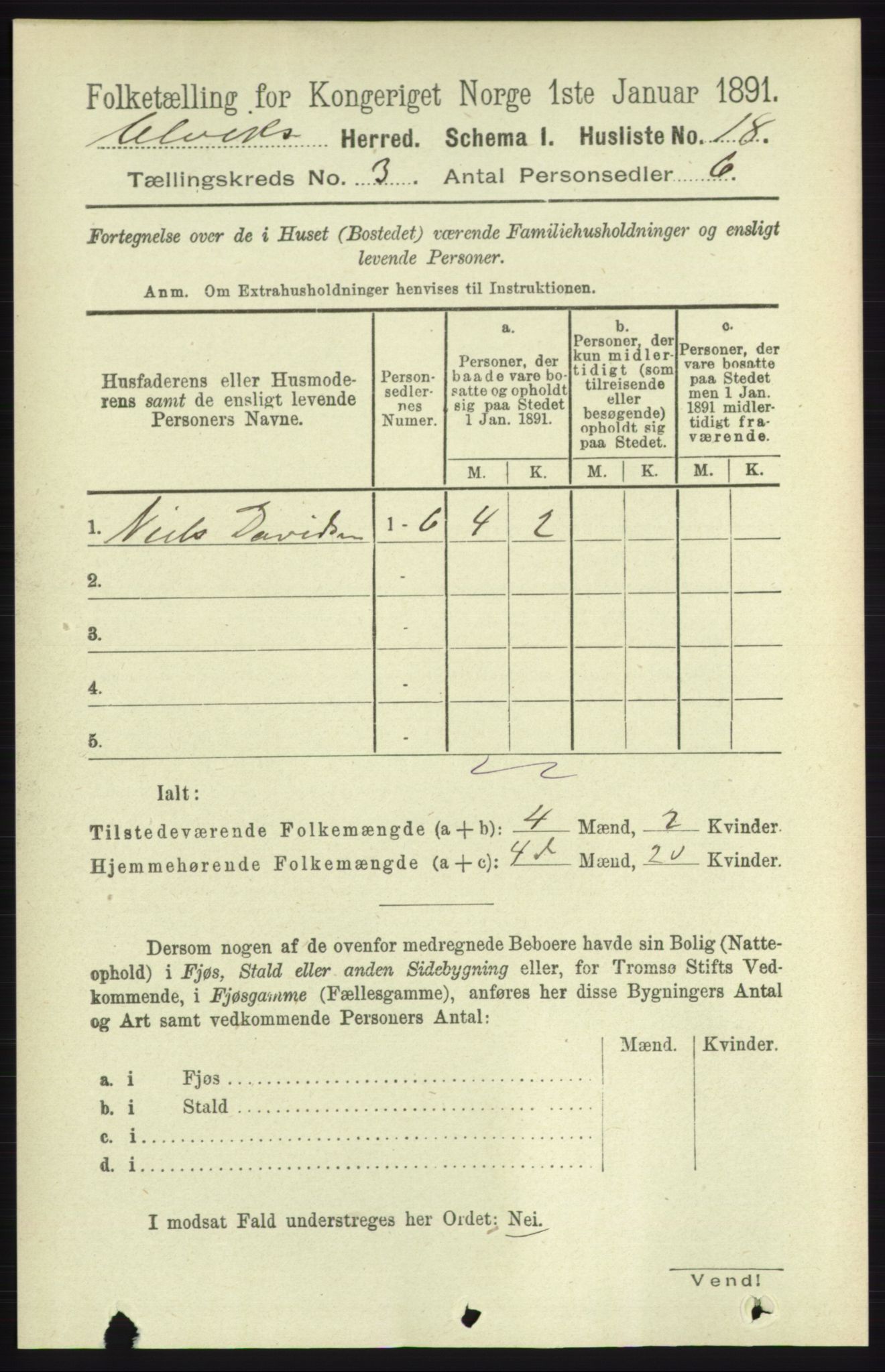 RA, 1891 census for 1233 Ulvik, 1891, p. 334