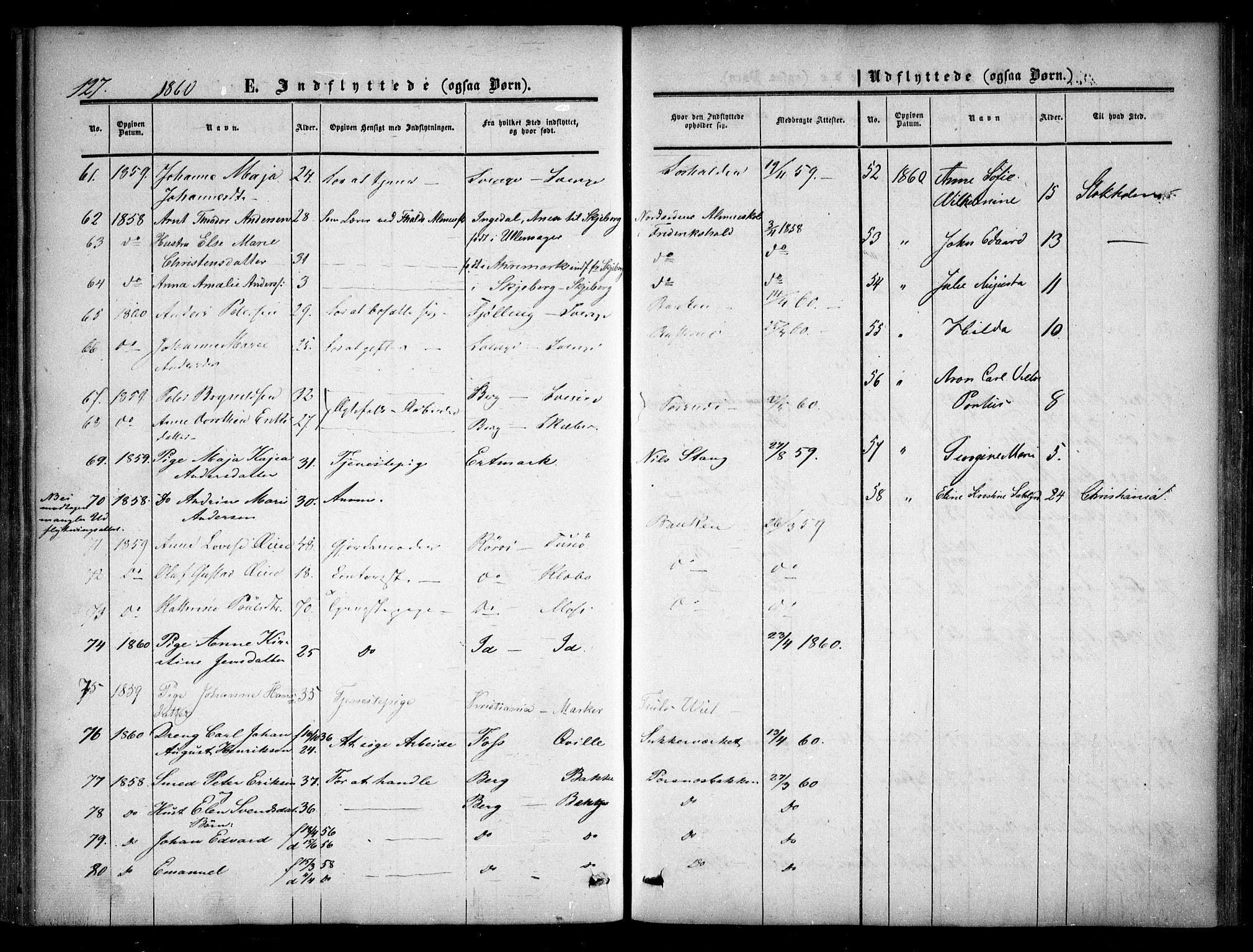 Halden prestekontor Kirkebøker, AV/SAO-A-10909/F/Fa/L0008: Parish register (official) no. I 8, 1857-1865, p. 127