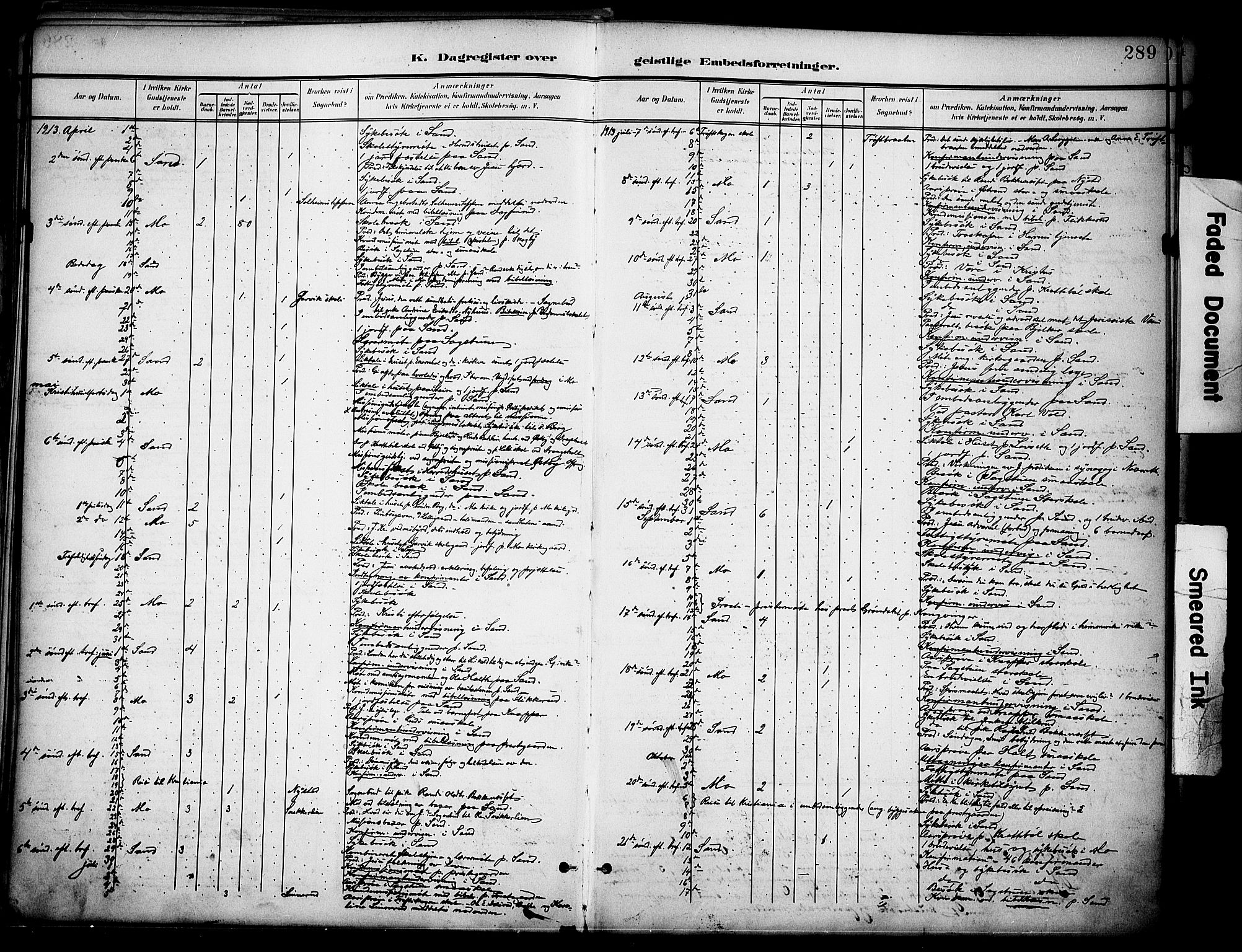 Nord-Odal prestekontor, AV/SAH-PREST-032/H/Ha/Haa/L0007: Parish register (official) no. 7, 1902-1926, p. 289