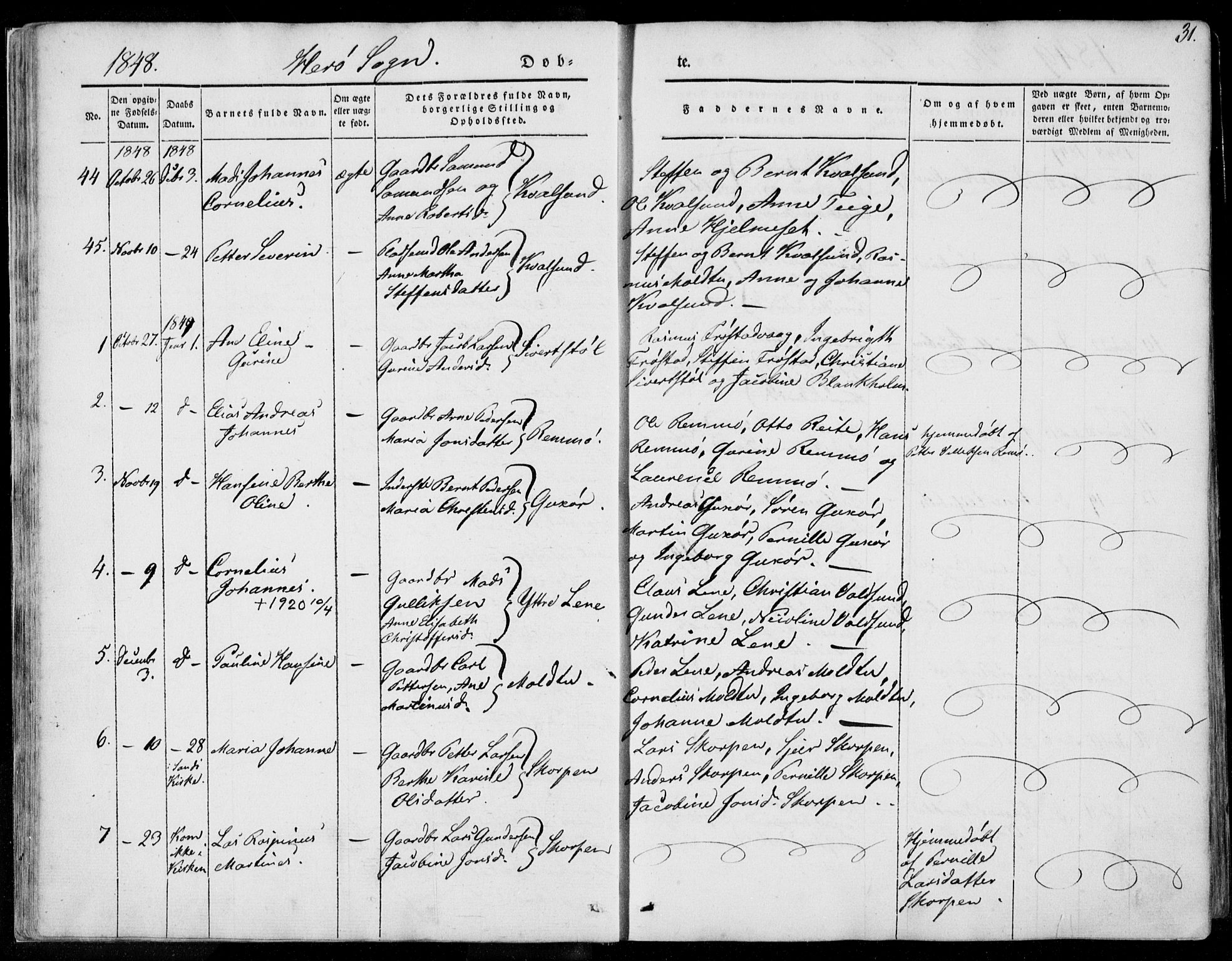 Ministerialprotokoller, klokkerbøker og fødselsregistre - Møre og Romsdal, AV/SAT-A-1454/507/L0070: Parish register (official) no. 507A05, 1842-1873, p. 31