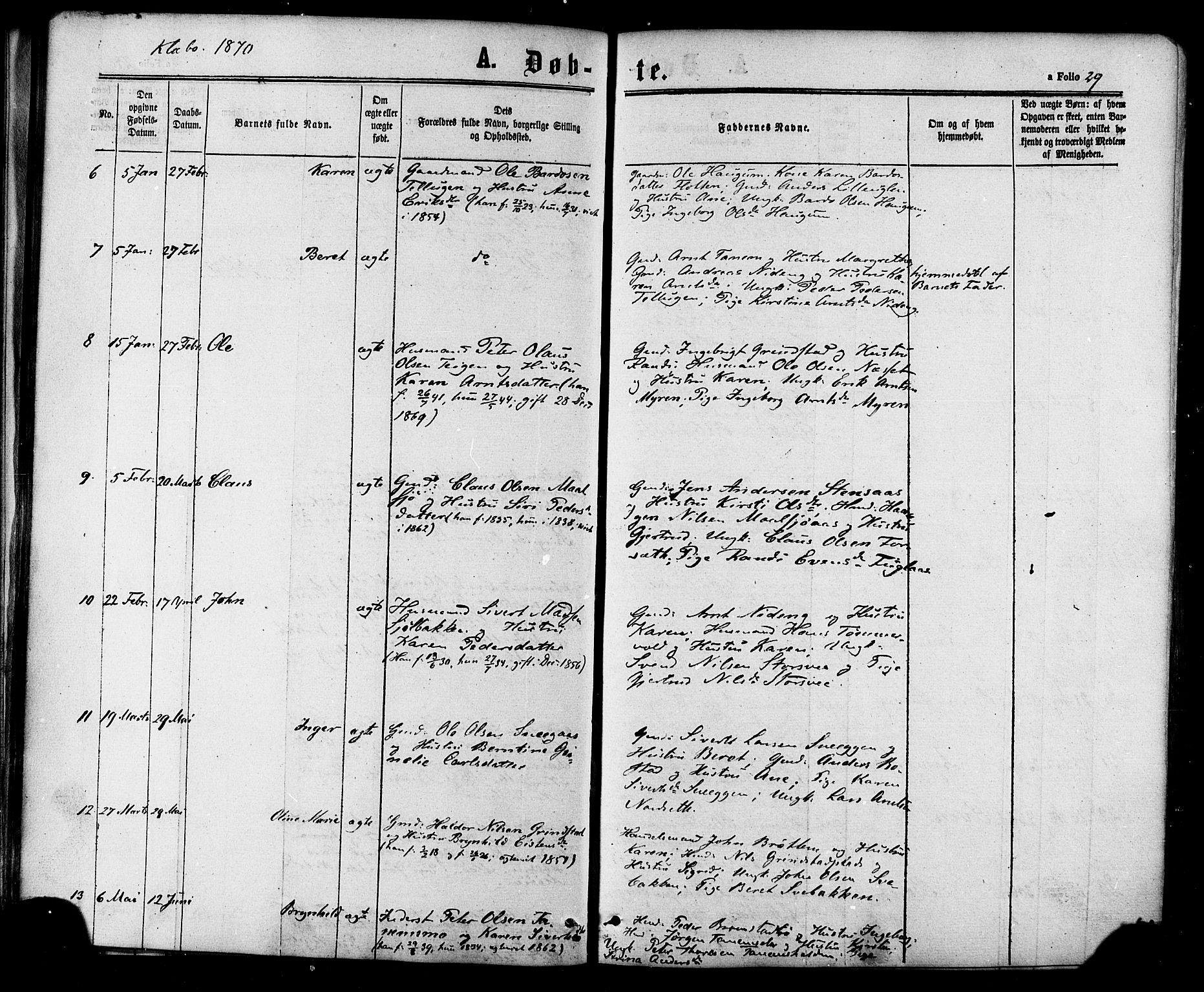 Ministerialprotokoller, klokkerbøker og fødselsregistre - Sør-Trøndelag, SAT/A-1456/618/L0442: Parish register (official) no. 618A06 /1, 1863-1879, p. 29