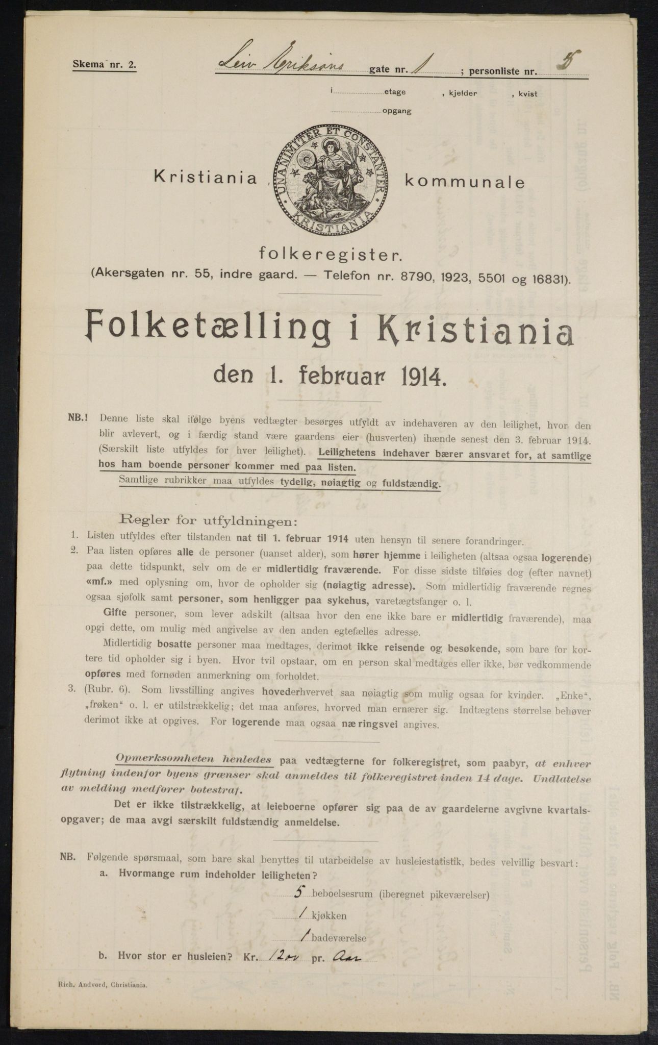 OBA, Municipal Census 1914 for Kristiania, 1914, p. 57341