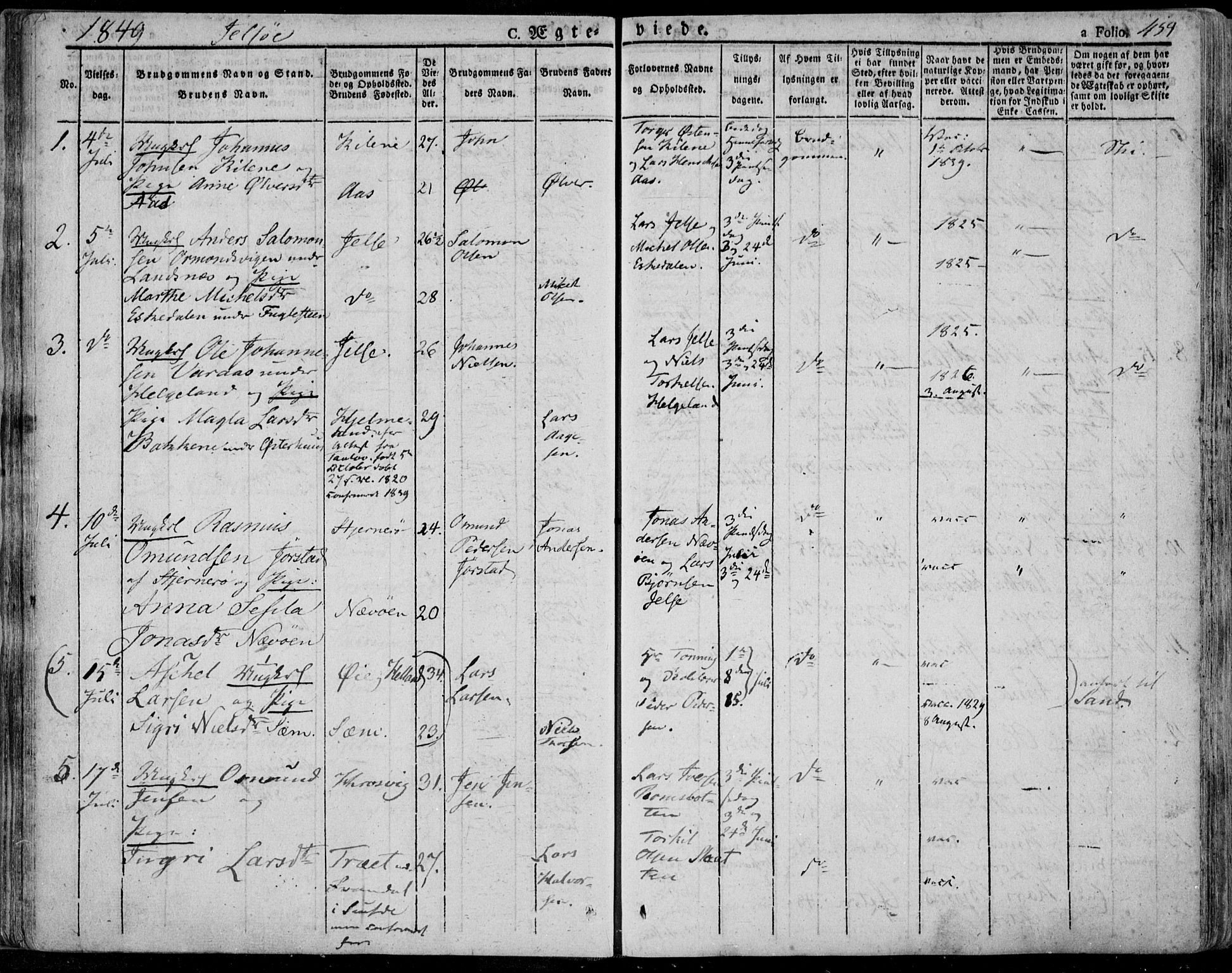 Jelsa sokneprestkontor, AV/SAST-A-101842/01/IV: Parish register (official) no. A 6.2, 1828-1853, p. 454