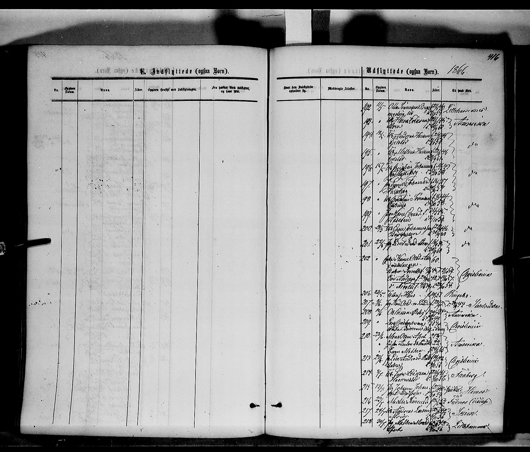 Ringsaker prestekontor, AV/SAH-PREST-014/K/Ka/L0010: Parish register (official) no. 10, 1861-1869, p. 416