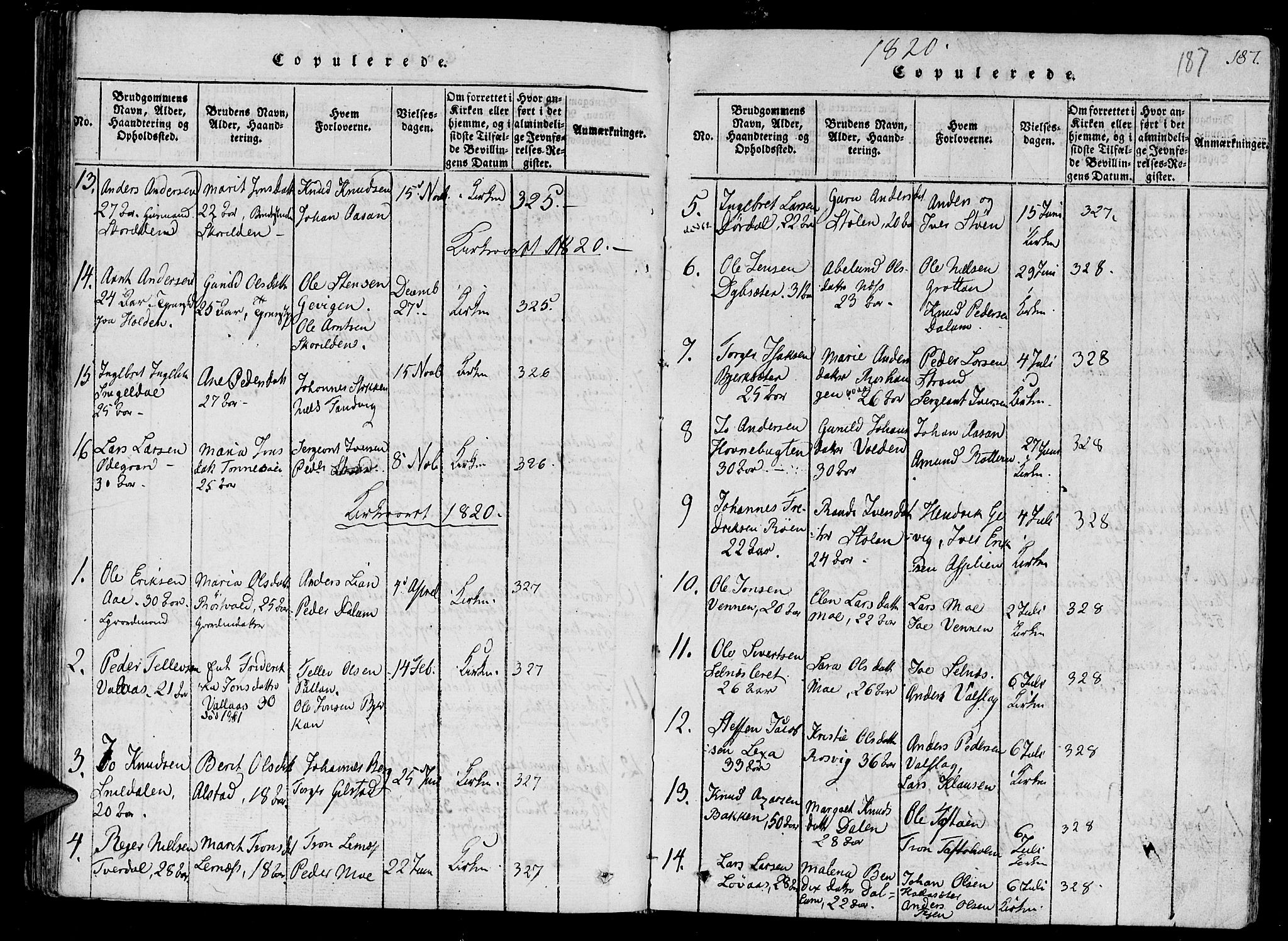 Ministerialprotokoller, klokkerbøker og fødselsregistre - Sør-Trøndelag, SAT/A-1456/630/L0491: Parish register (official) no. 630A04, 1818-1830, p. 187