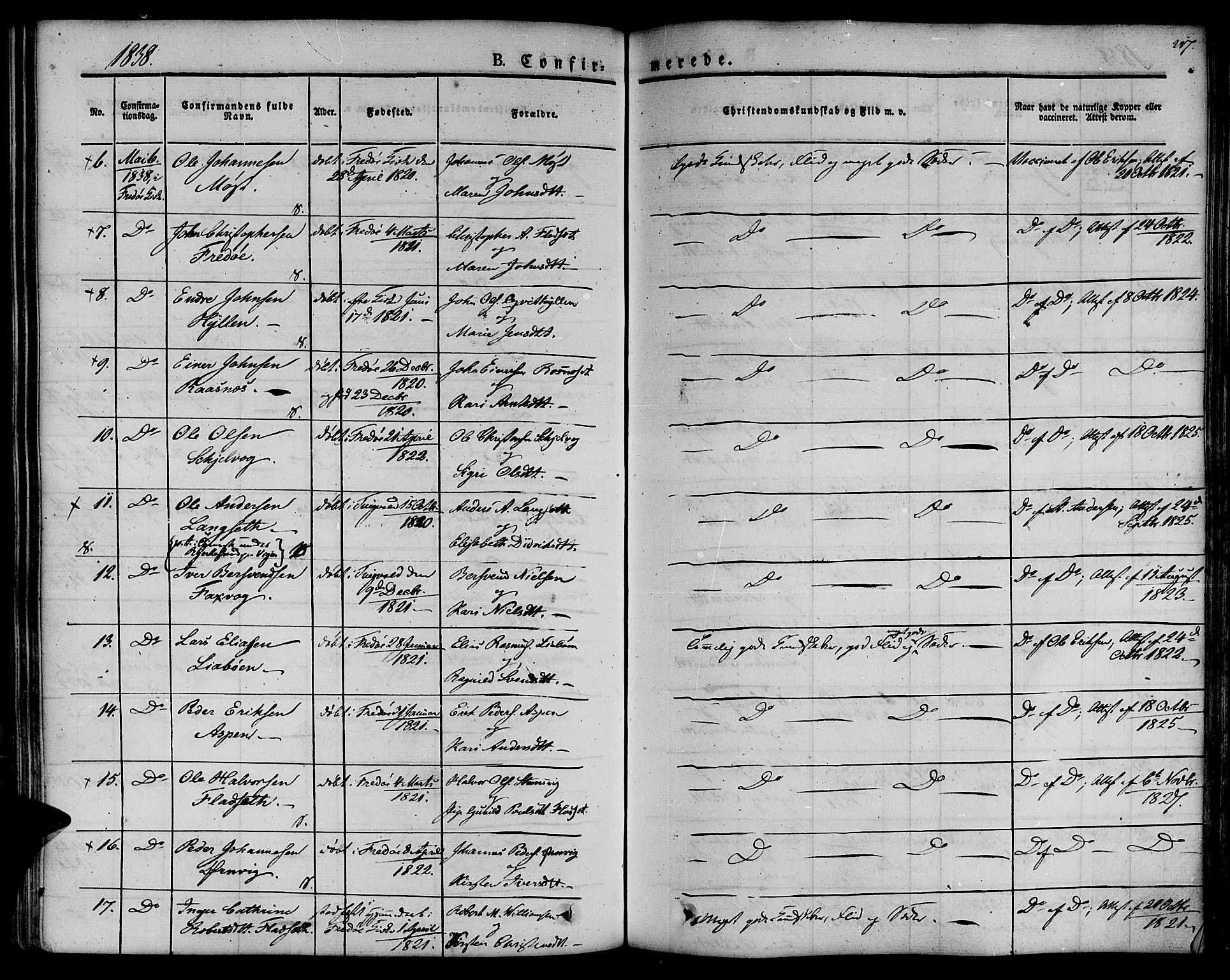 Ministerialprotokoller, klokkerbøker og fødselsregistre - Møre og Romsdal, AV/SAT-A-1454/572/L0843: Parish register (official) no. 572A06, 1832-1842, p. 217