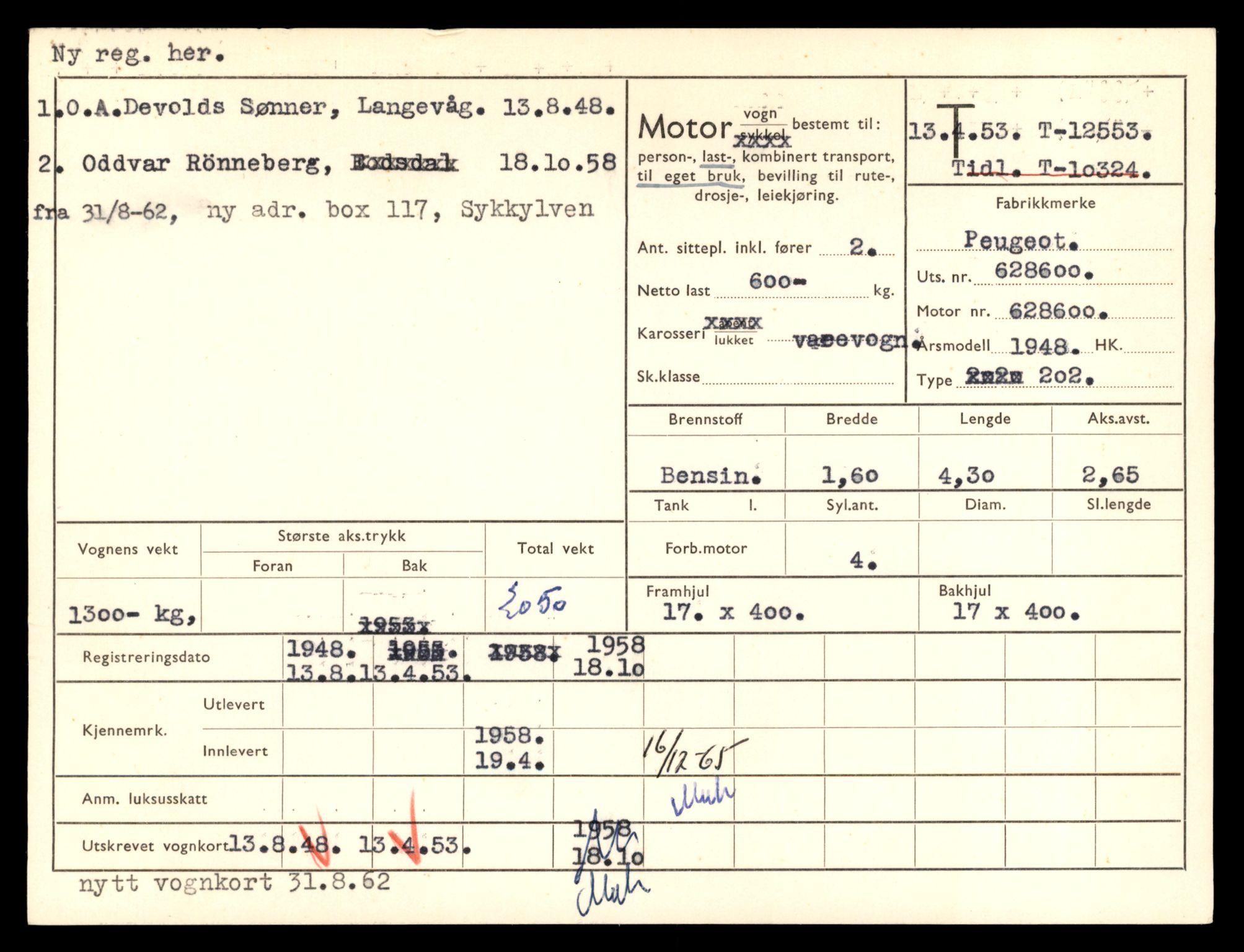 Møre og Romsdal vegkontor - Ålesund trafikkstasjon, AV/SAT-A-4099/F/Fe/L0034: Registreringskort for kjøretøy T 12500 - T 12652, 1927-1998, p. 1020