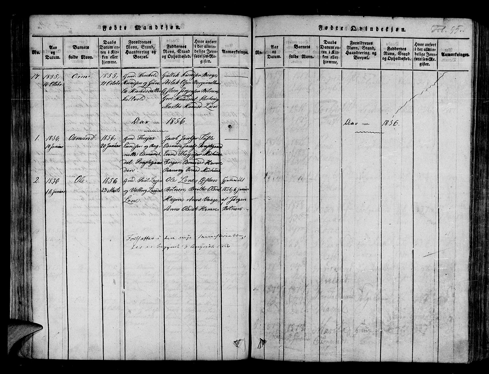 Røldal sokneprestembete, AV/SAB-A-100247: Parish register (official) no. A 2, 1817-1856, p. 95