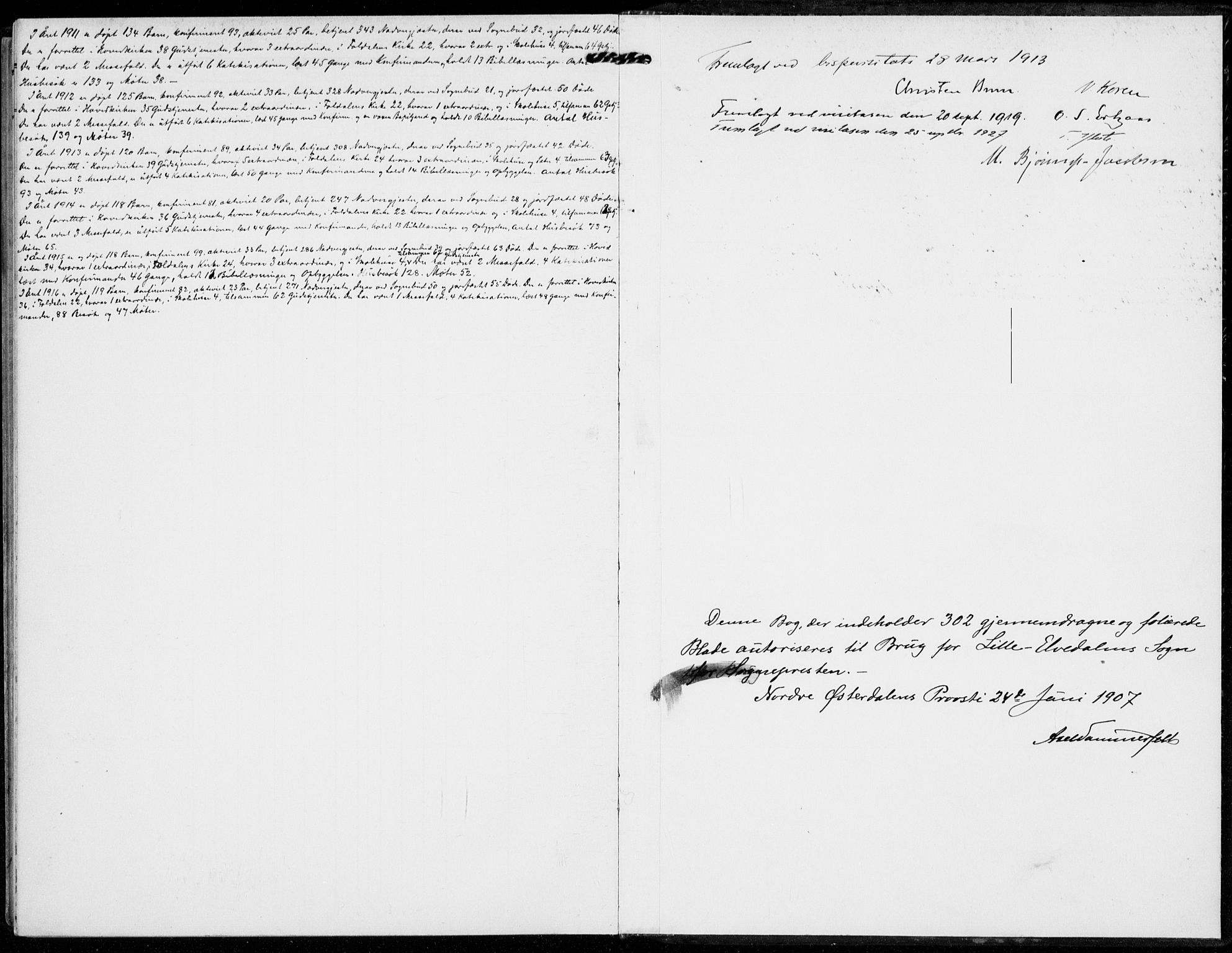 Alvdal prestekontor, SAH/PREST-060/H/Ha/Haa/L0004: Parish register (official) no. 4, 1907-1919