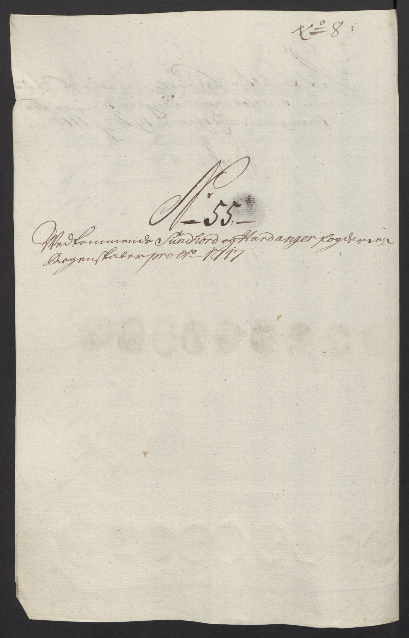 Rentekammeret inntil 1814, Reviderte regnskaper, Fogderegnskap, AV/RA-EA-4092/R48/L2994: Fogderegnskap Sunnhordland og Hardanger, 1717, p. 301