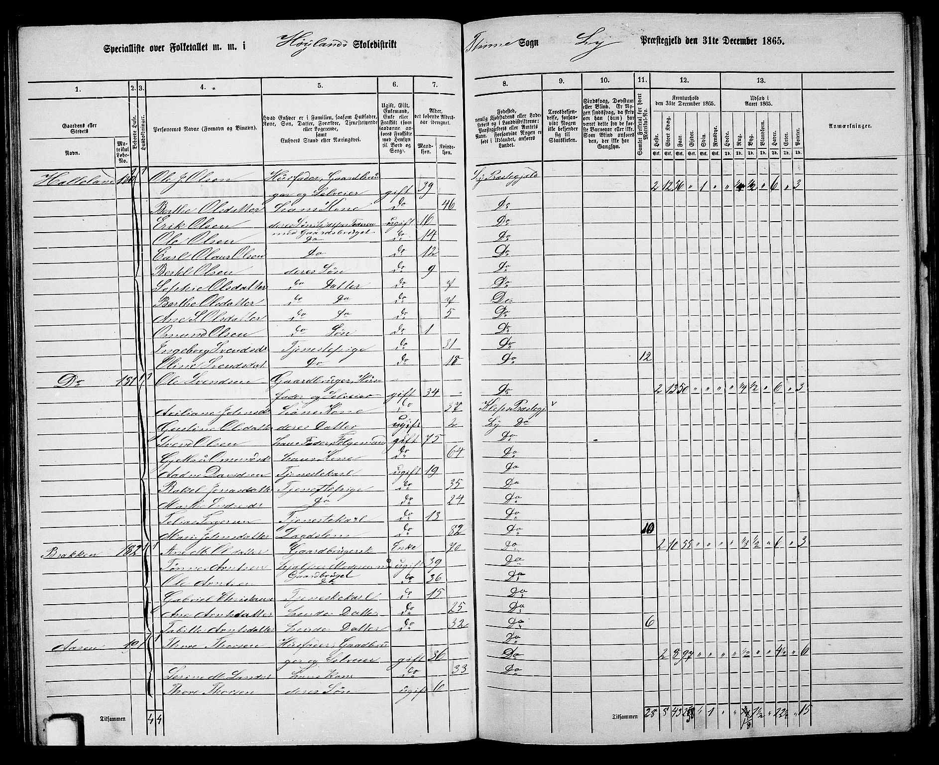 RA, 1865 census for Lye, 1865, p. 59