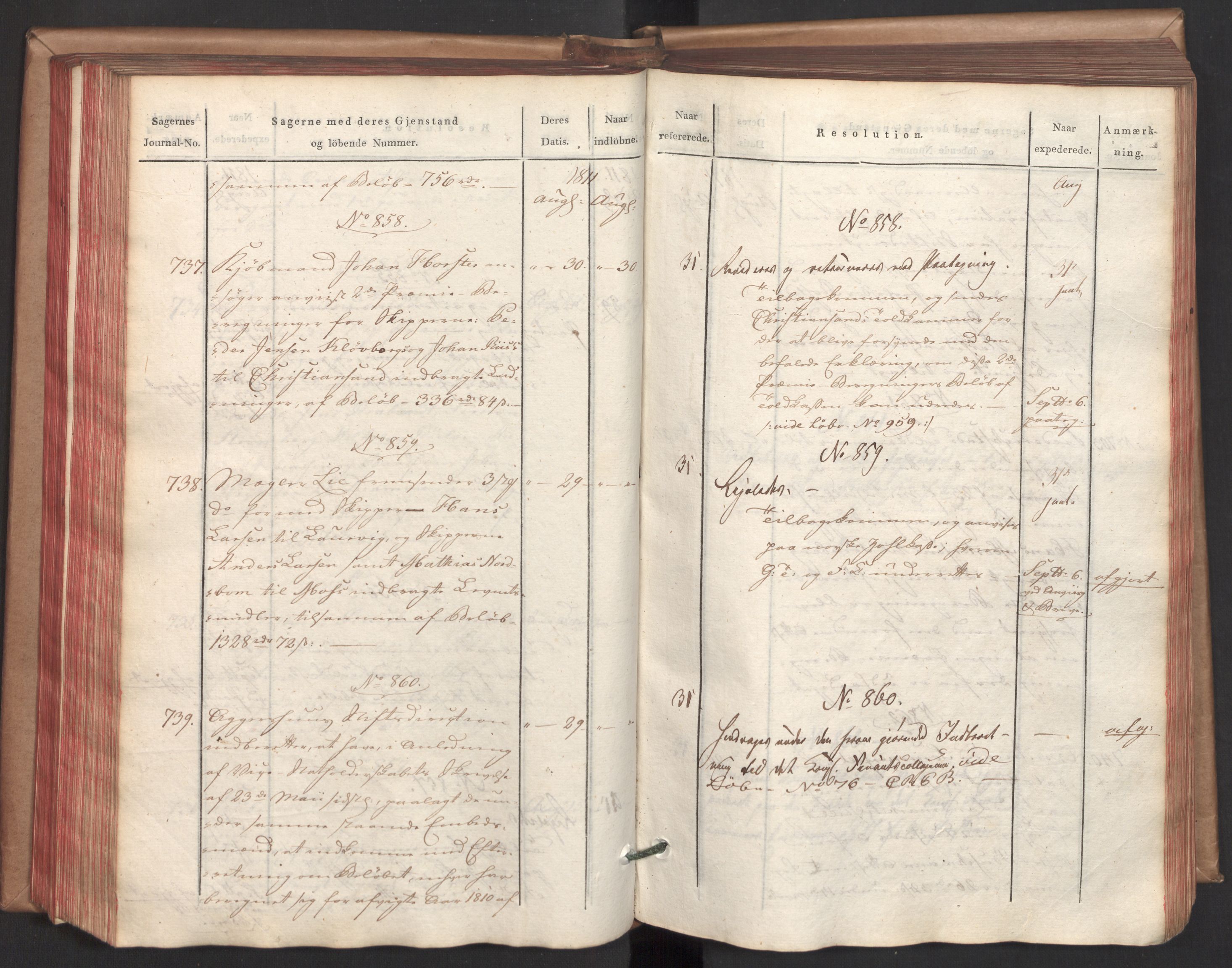 Stattholderembetet 1810-1814, 2. kontor (Kontor B), AV/RA-EA-5432/Ab/L0002: Referatprotokoll,  j.nr. 291-1001,  l.nr. 348-1179, 1811, p. 175