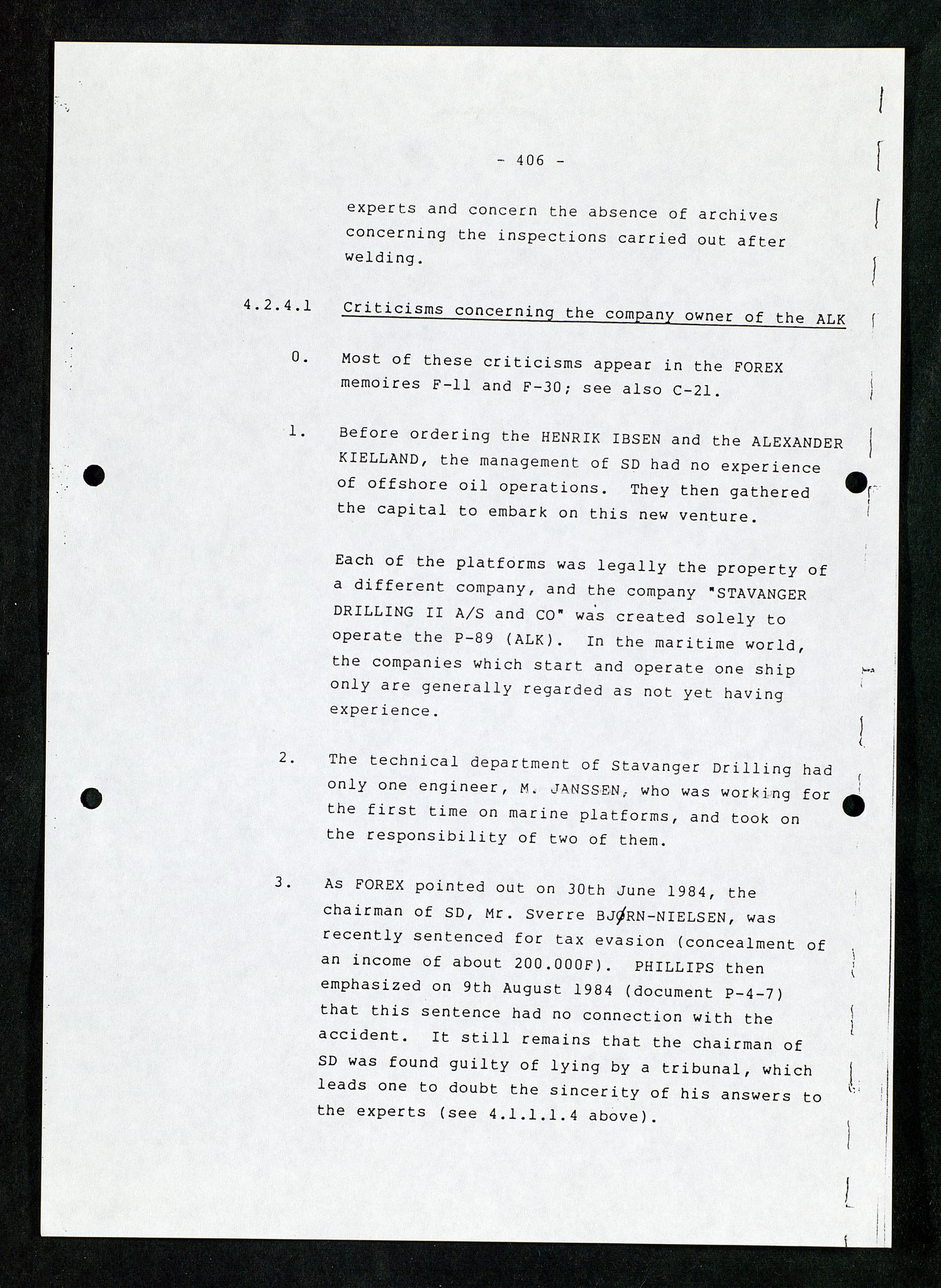 Pa 1503 - Stavanger Drilling AS, AV/SAST-A-101906/Da/L0007: Alexander L. Kielland - Rettssak i Paris, 1982-1988, p. 406