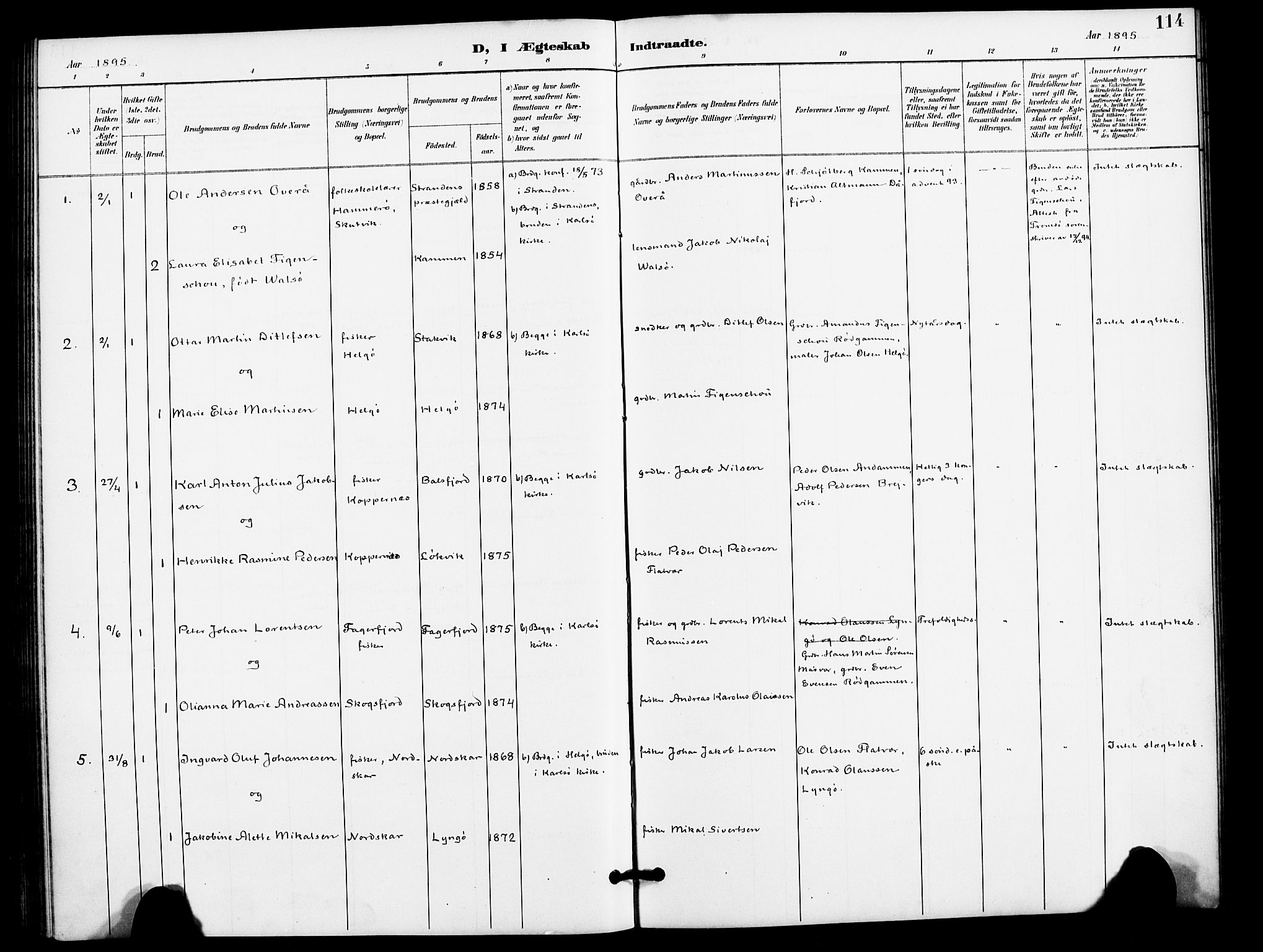 Karlsøy sokneprestembete, SATØ/S-1299/H/Ha/Haa/L0012kirke: Parish register (official) no. 12, 1892-1902, p. 114