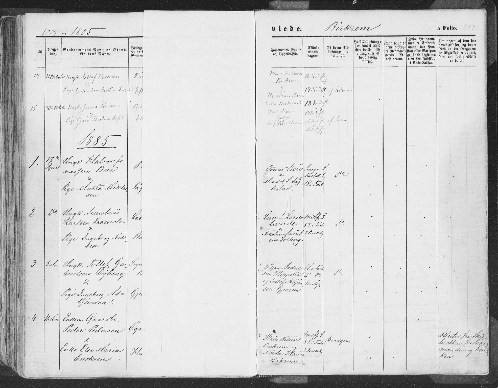 Helleland sokneprestkontor, AV/SAST-A-101810: Parish register (official) no. A 7.1, 1863-1886, p. 314