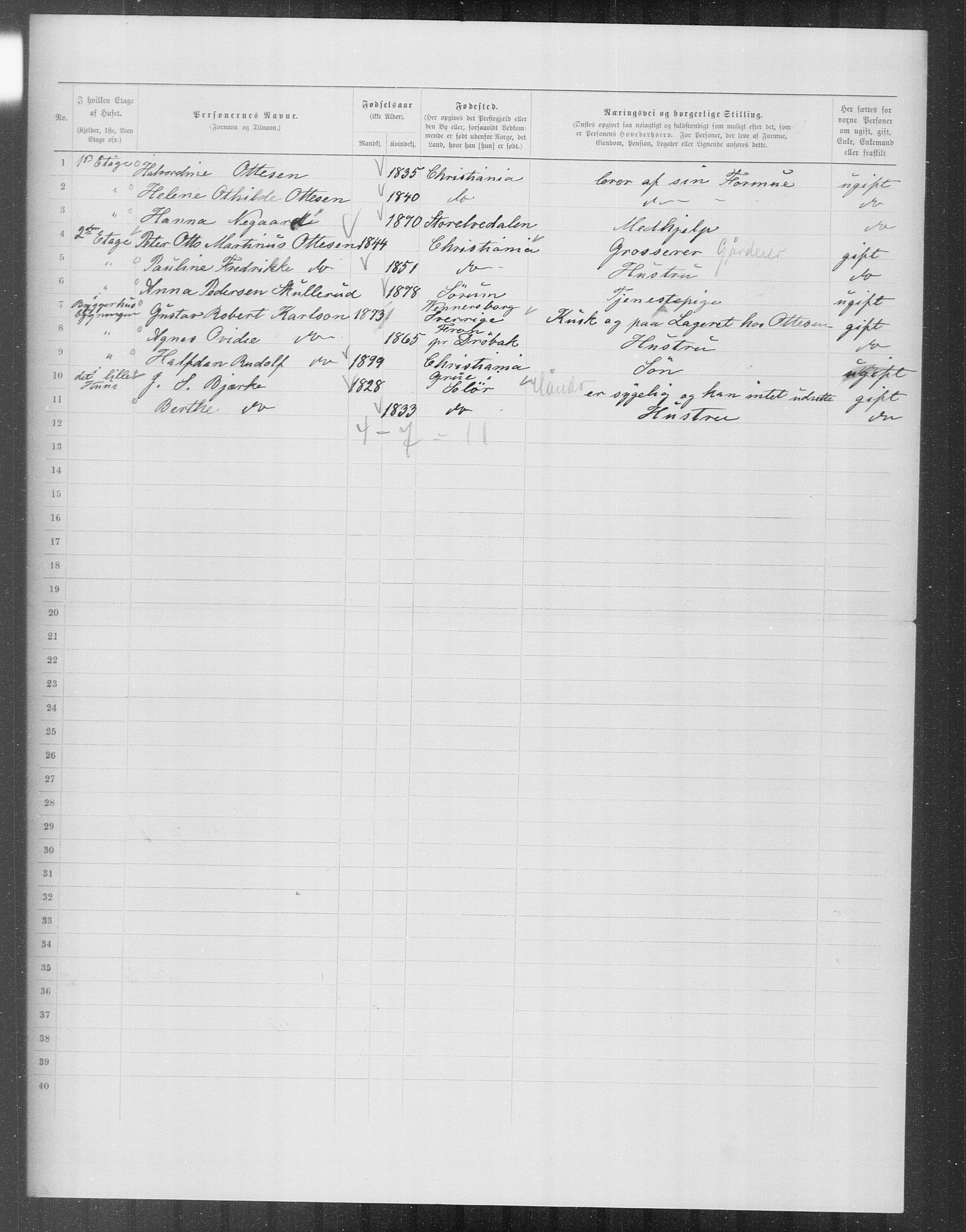 OBA, Municipal Census 1899 for Kristiania, 1899, p. 12334