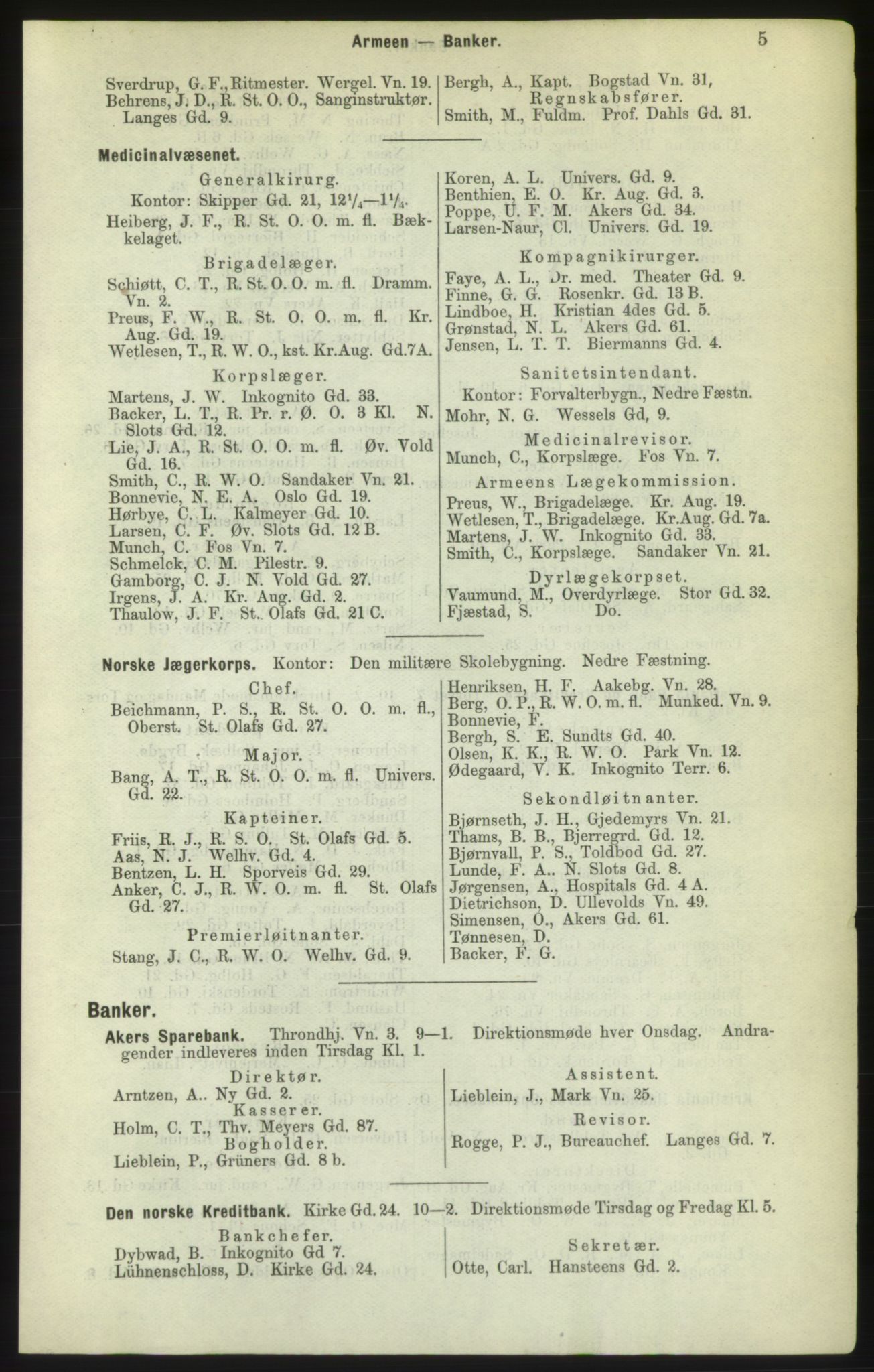 Kristiania/Oslo adressebok, PUBL/-, 1882, p. 5