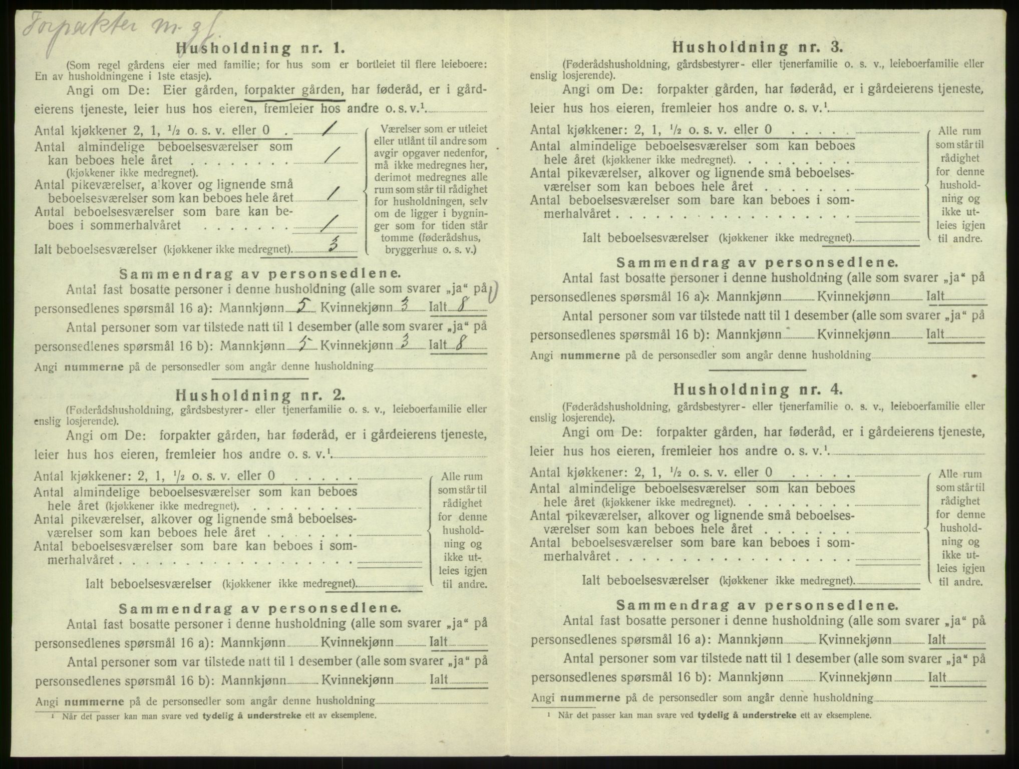 SAB, 1920 census for Austrheim, 1920, p. 335