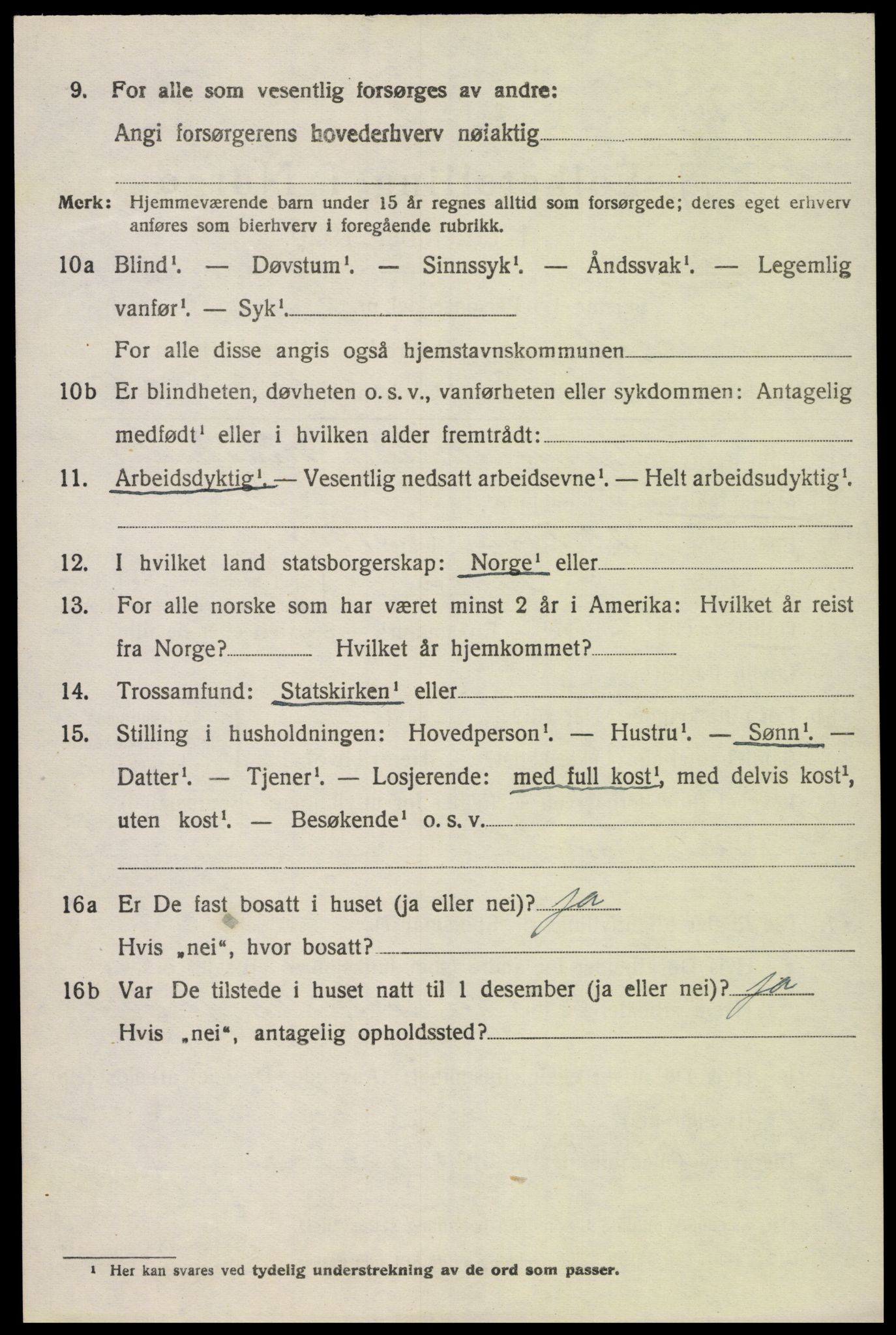 SAK, 1920 census for Herefoss, 1920, p. 935