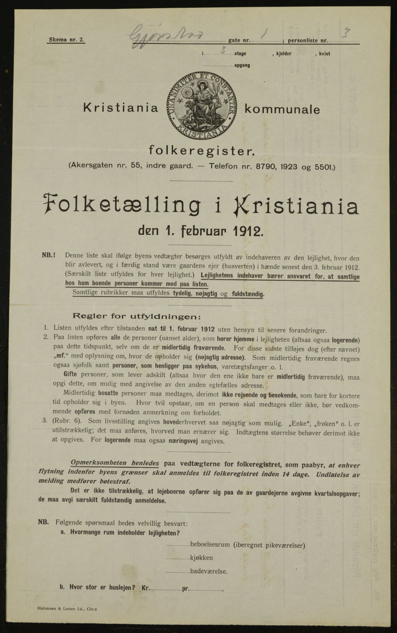 OBA, Municipal Census 1912 for Kristiania, 1912, p. 29115