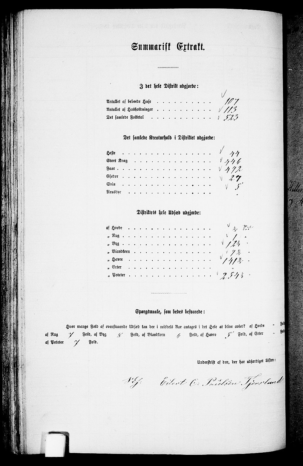 RA, 1865 census for Lyngdal, 1865, p. 152